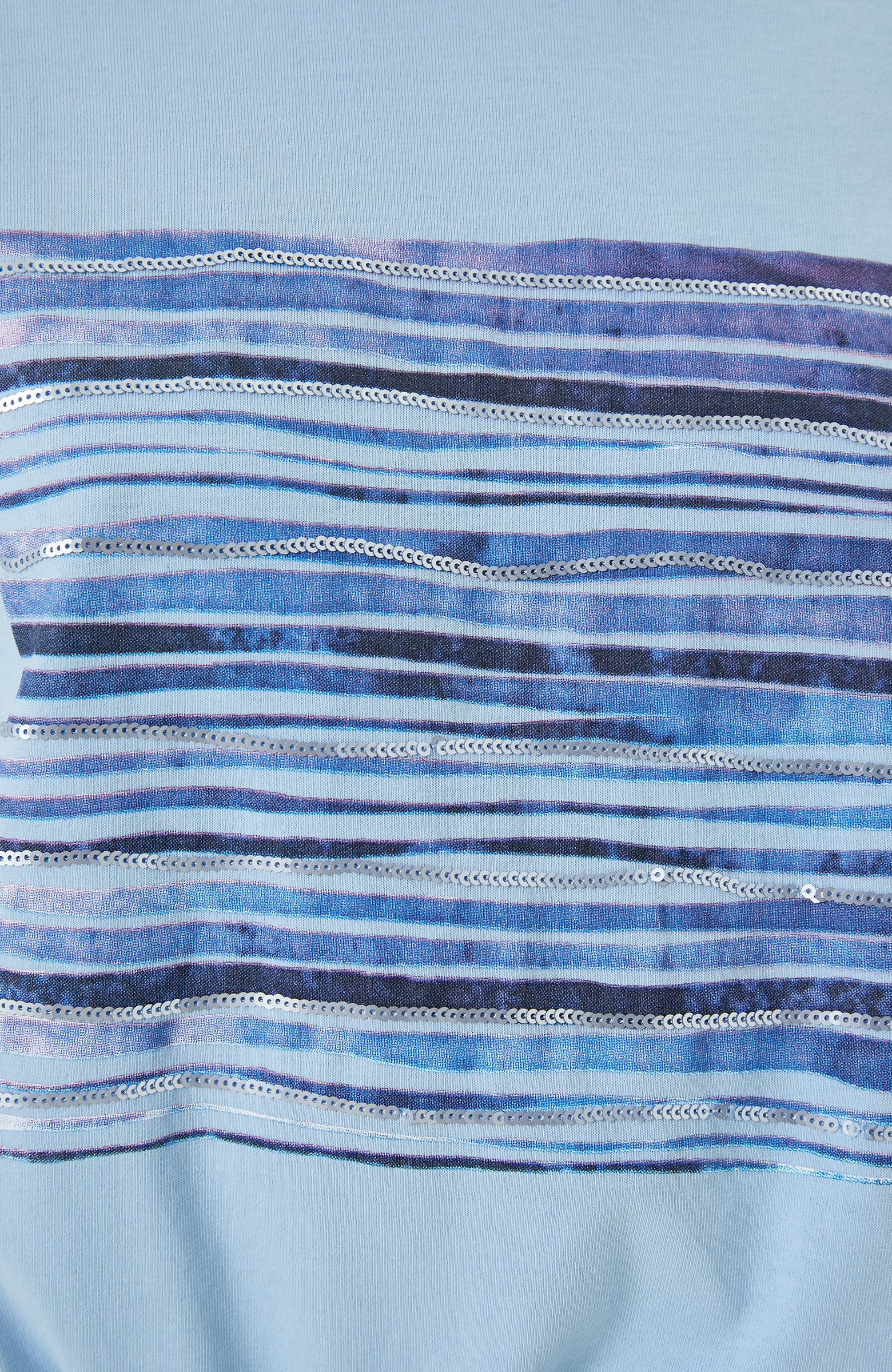 Önü Taş Baskılı Açık Mavi Tshirt