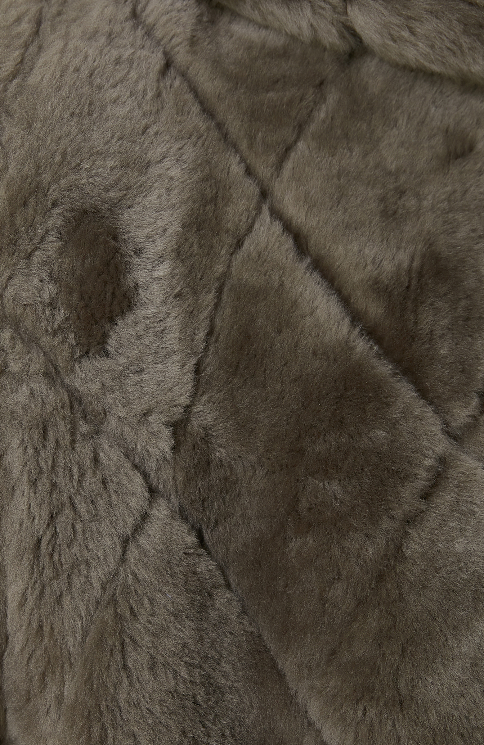 Kesik Çizgi Detaylı Açık Haki Deri Kaban