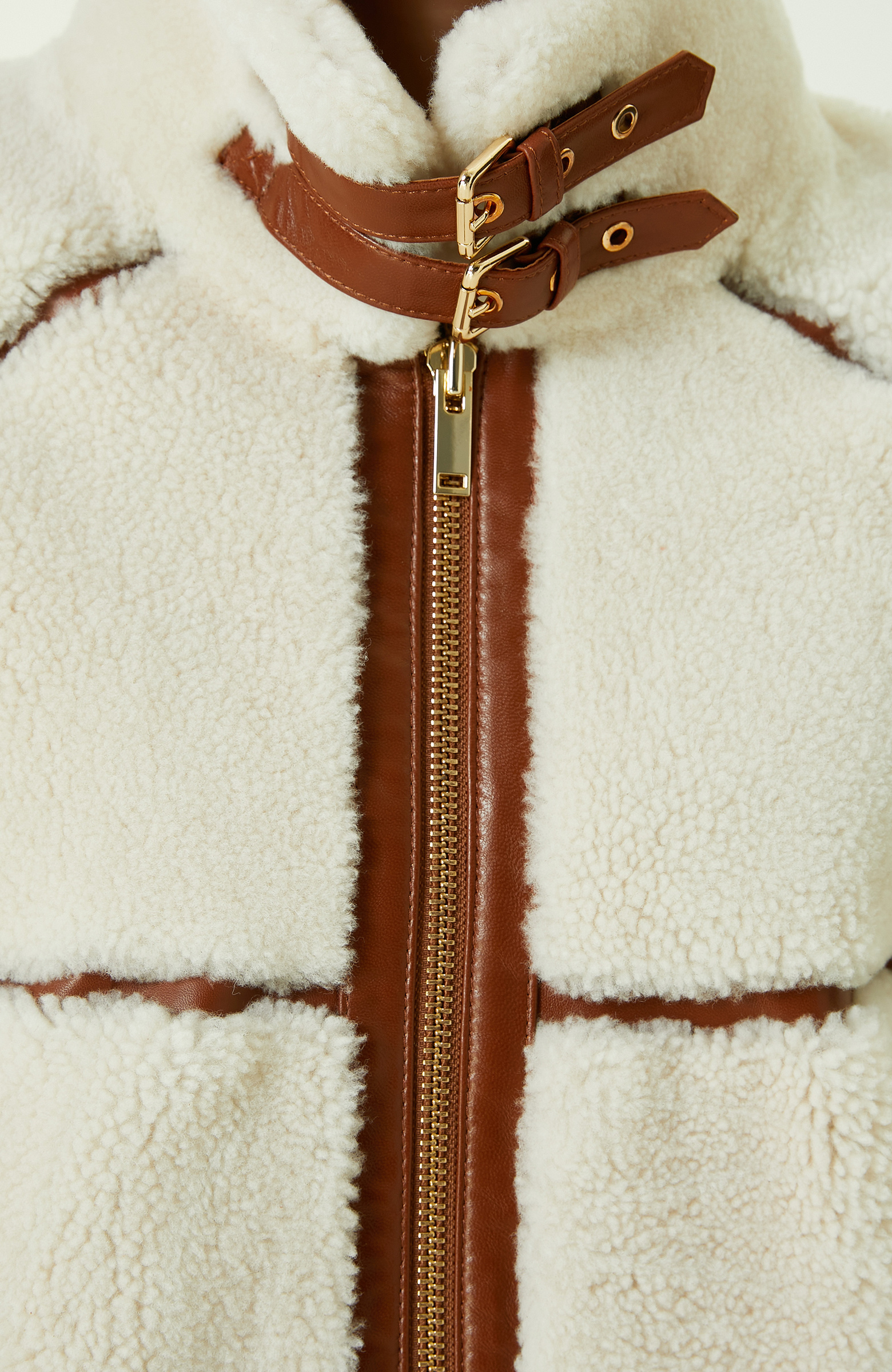 Ecru Leather Coat