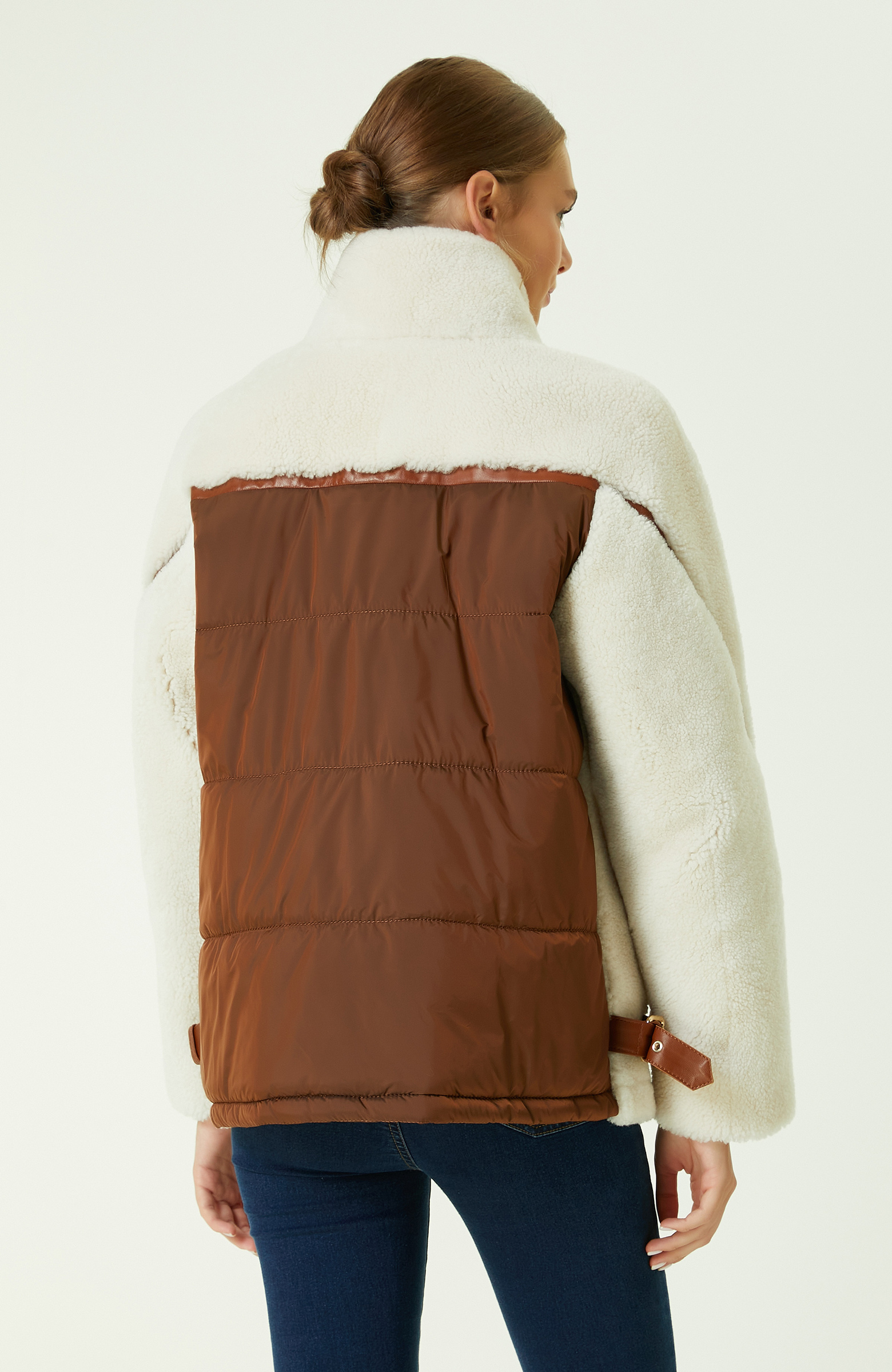 Ecru Leather Coat
