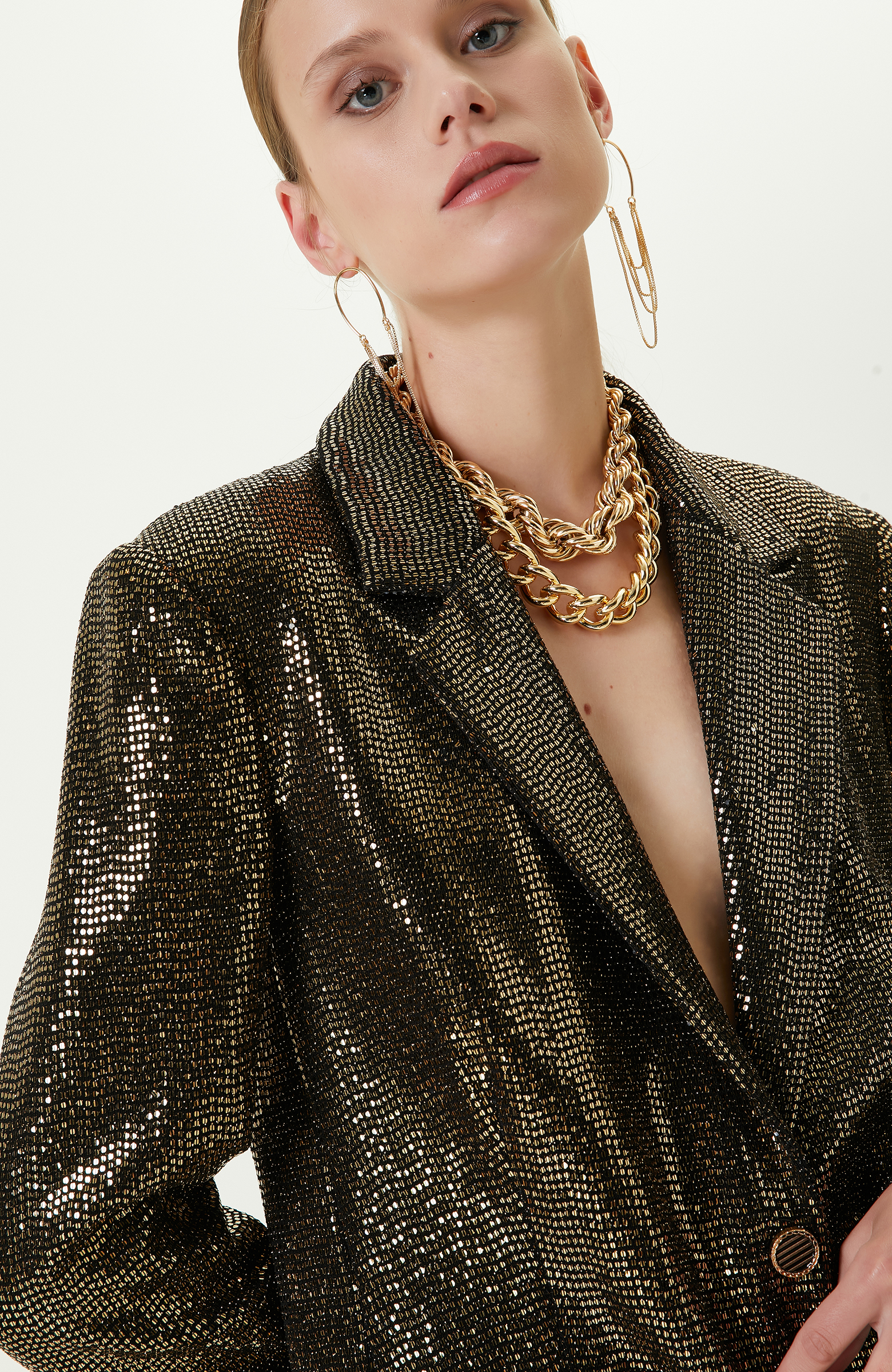 Siyah Gold  Payetli Ceket