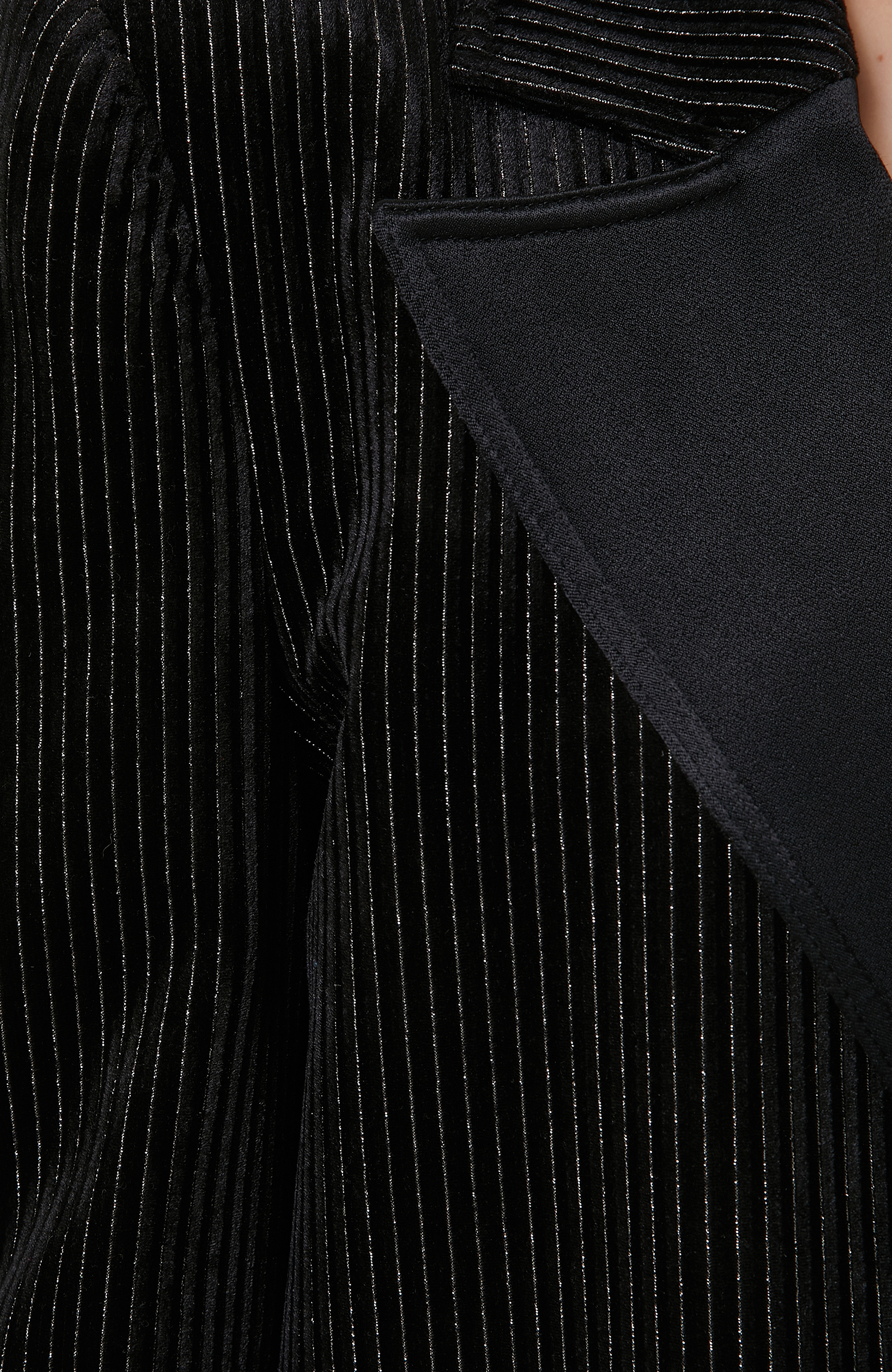 Kadife Siyah Crop Blazer Ceket