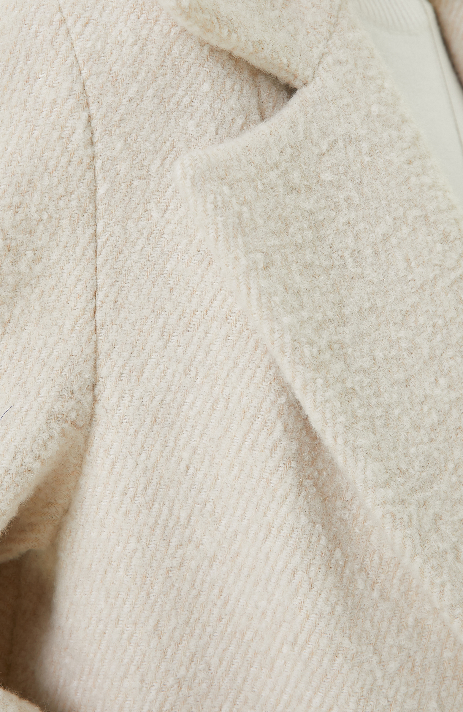 Ceket Yaka Ekru Manto