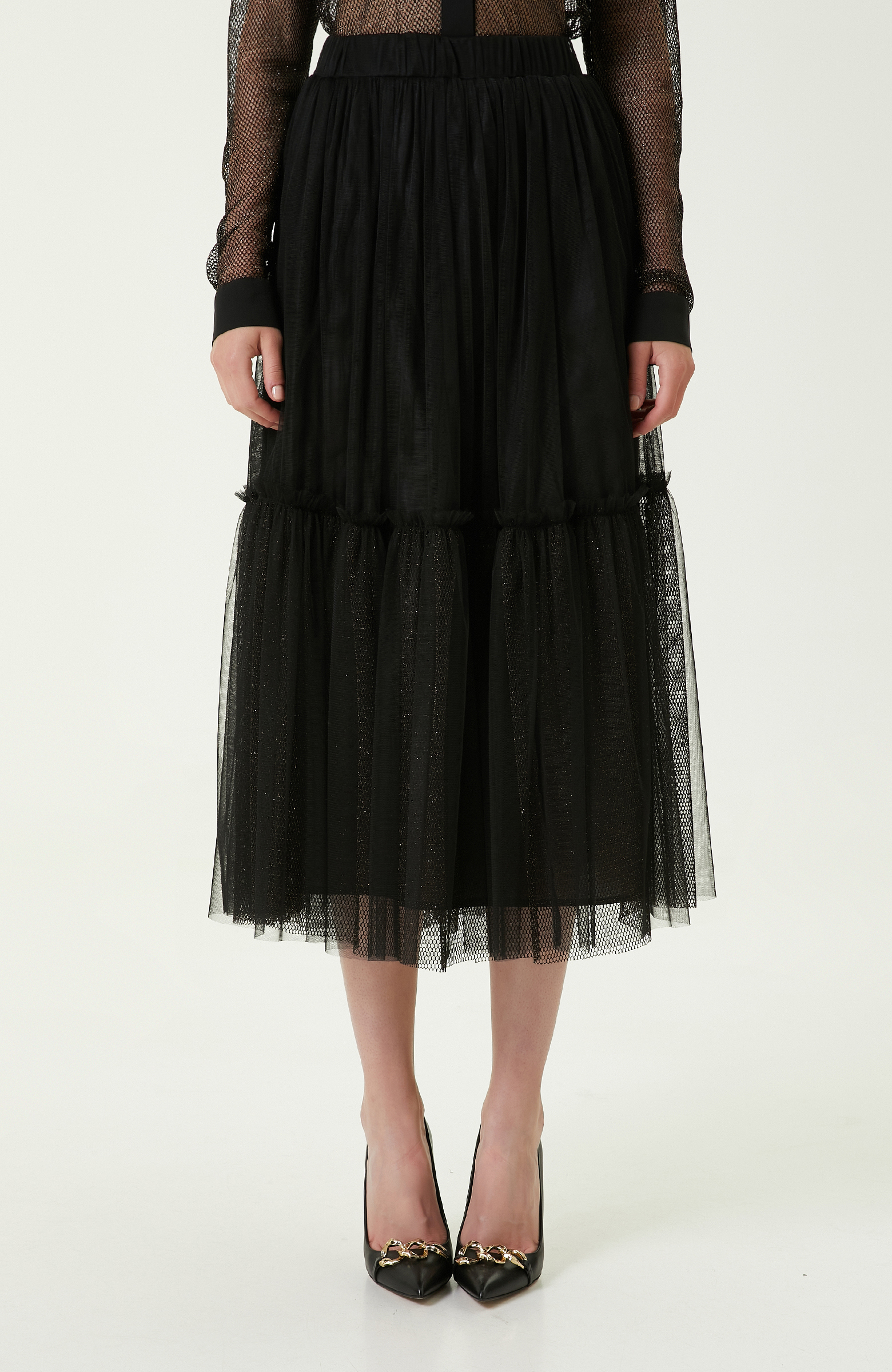 Tül Siyah Uzun Etek