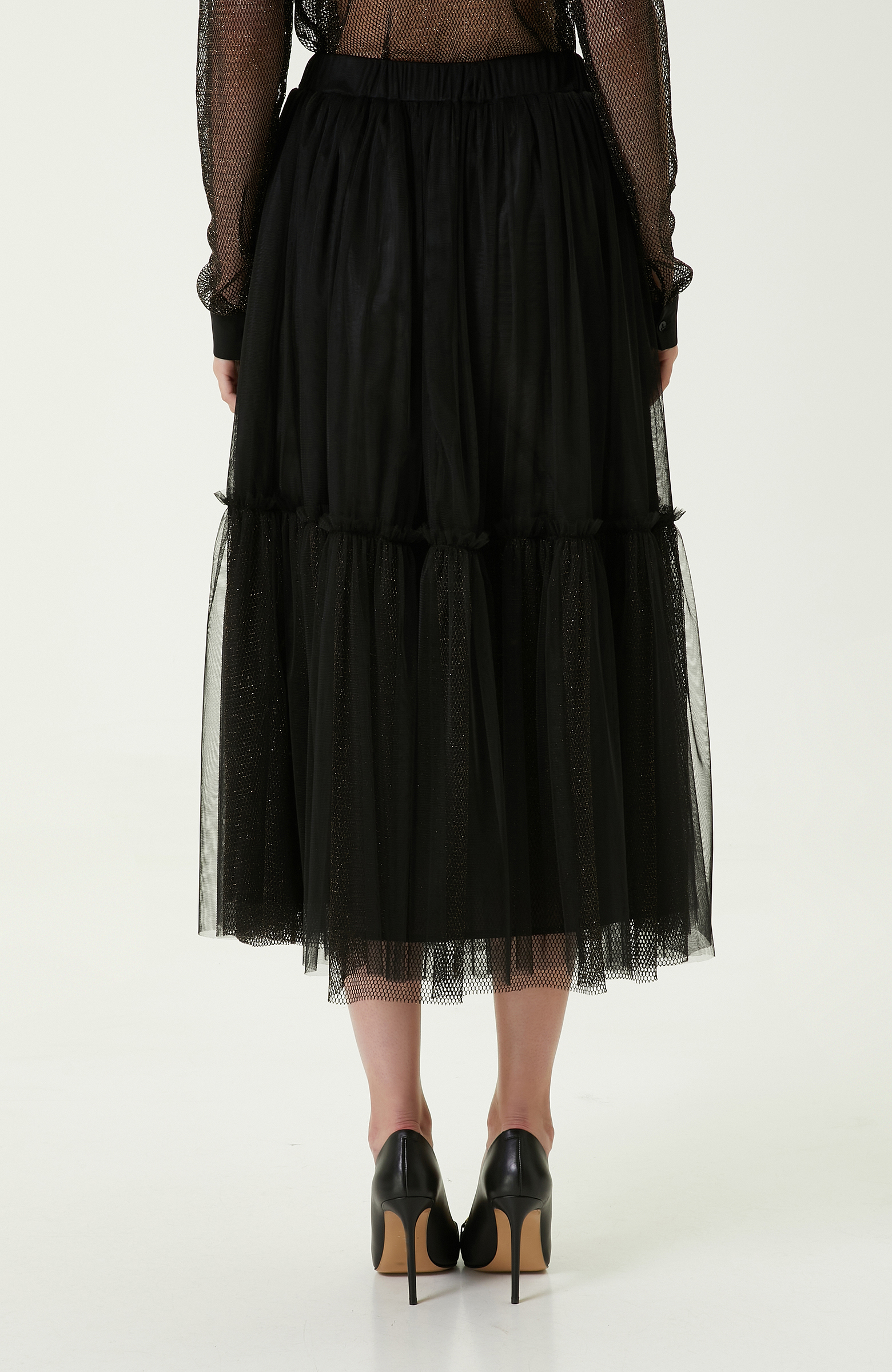 Tül Siyah Uzun Etek