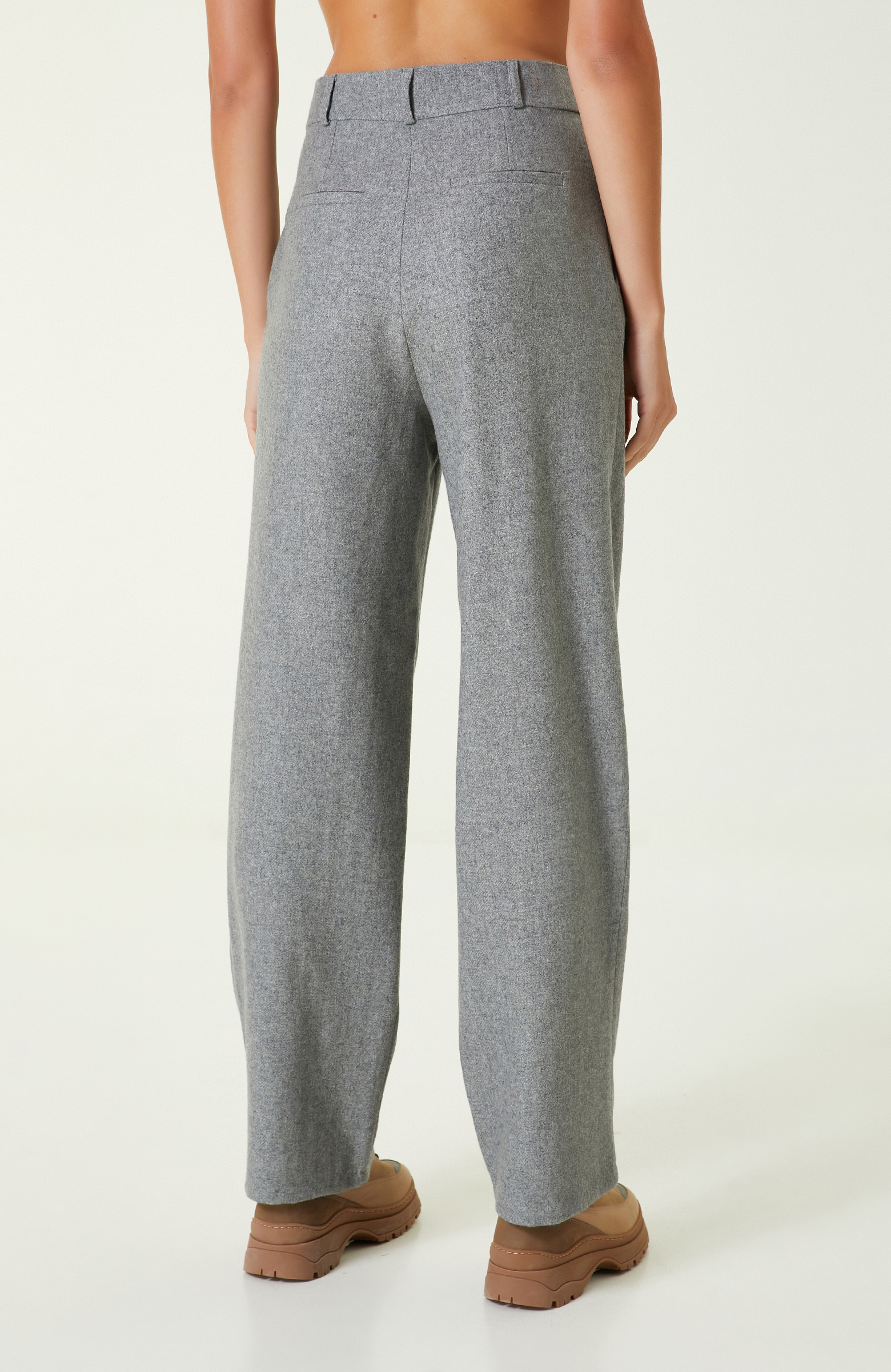 Gri Melanj Pilili Yün Pantolon