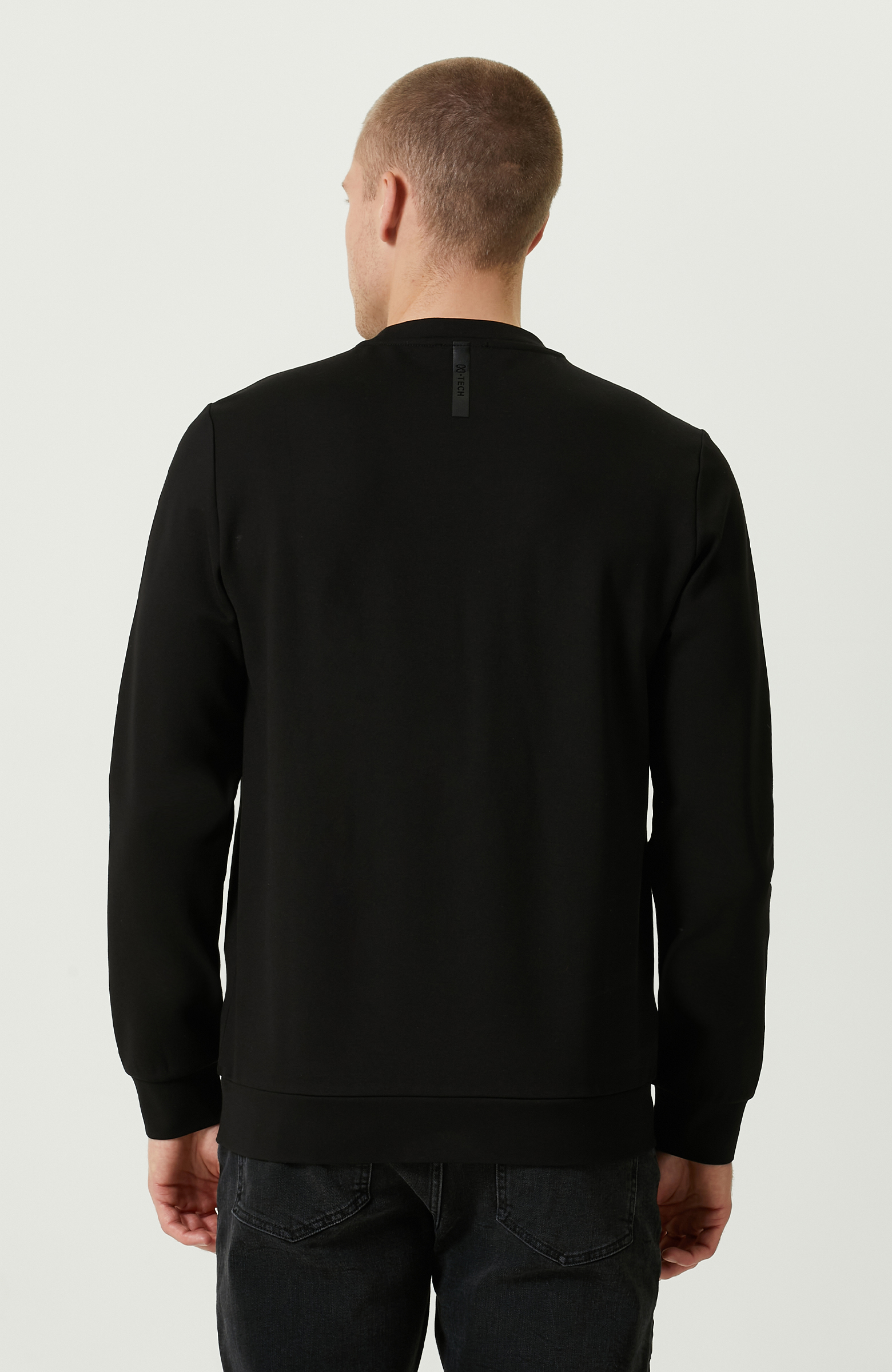 N-Tech Siyah Bisiklet Yaka Baskılı Sweatshirt_3