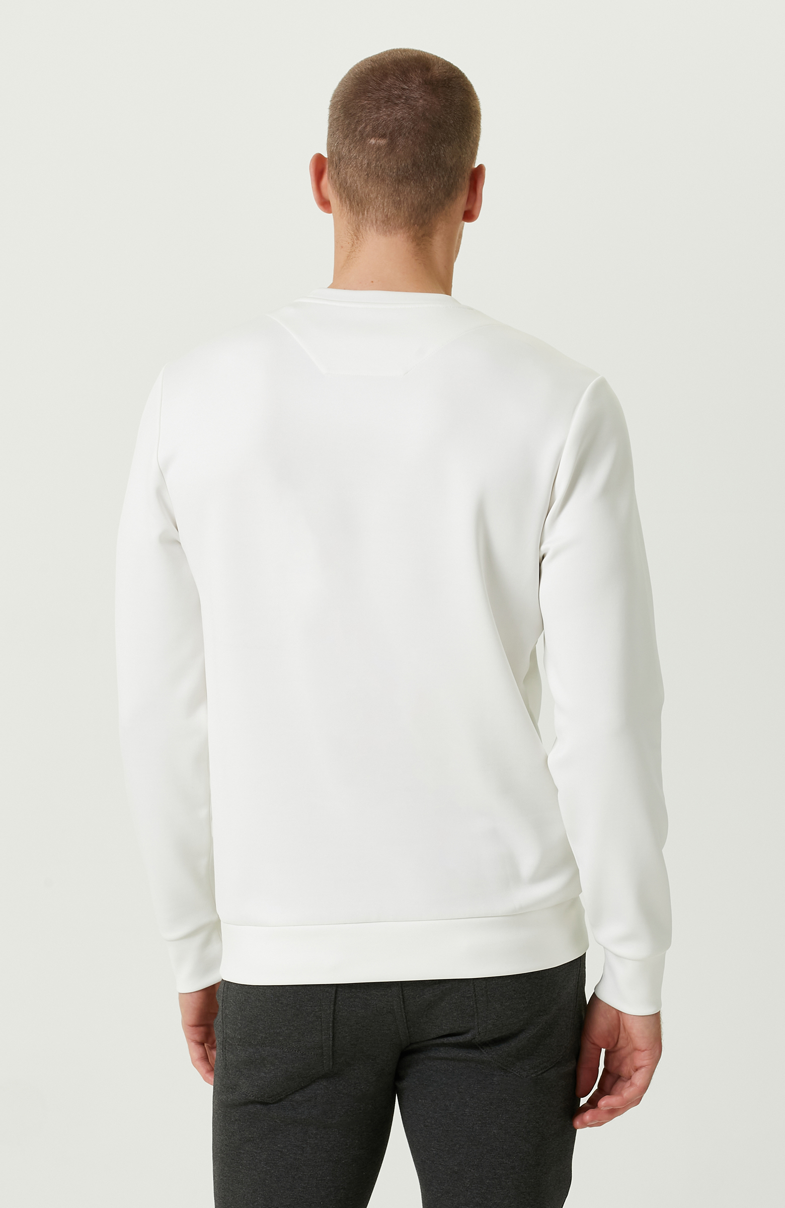 N-Tech Ekru Bisiklet Yaka Sweatshirt
