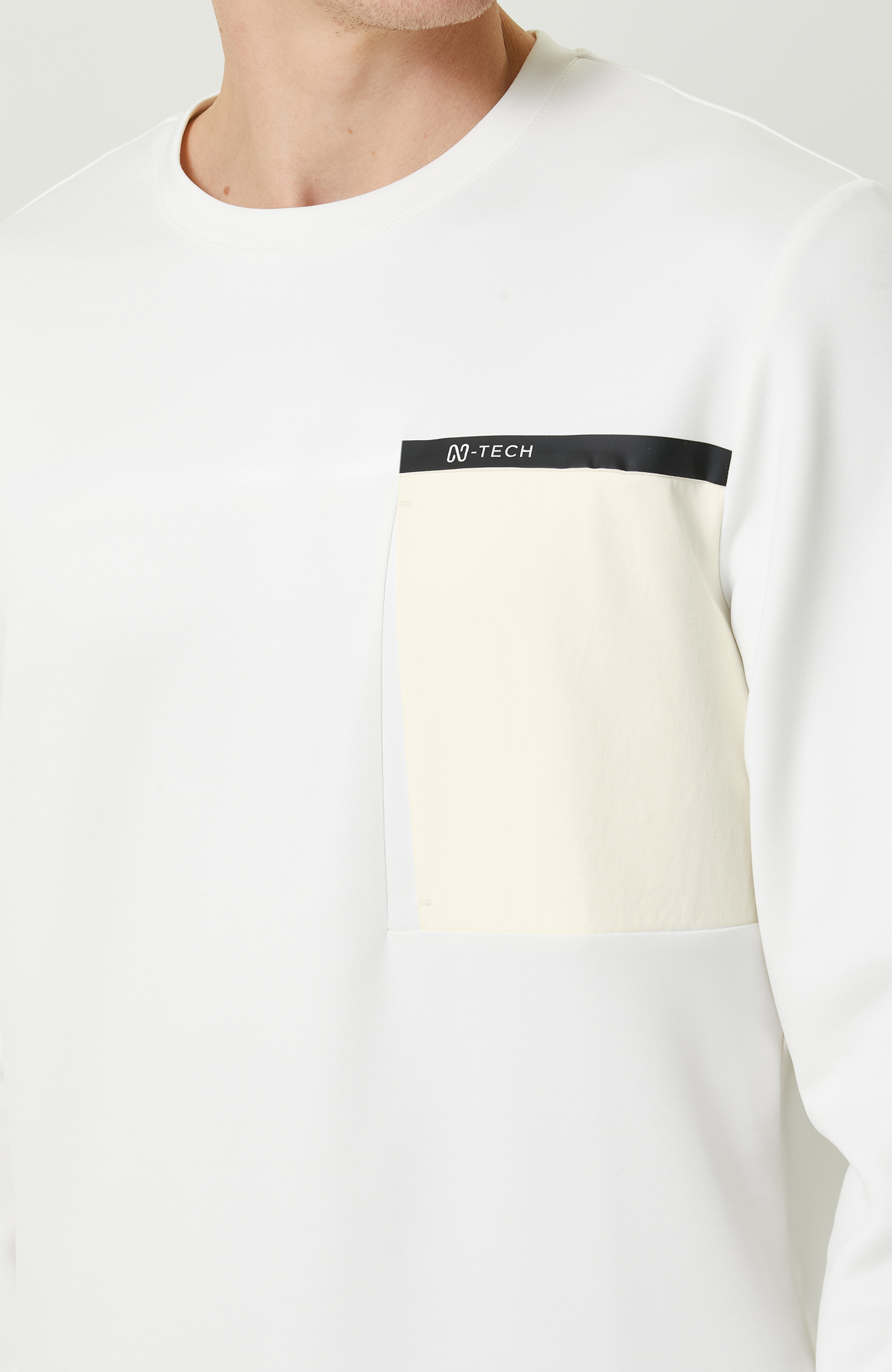 N-Tech Ekru Bisiklet Yaka Sweatshirt