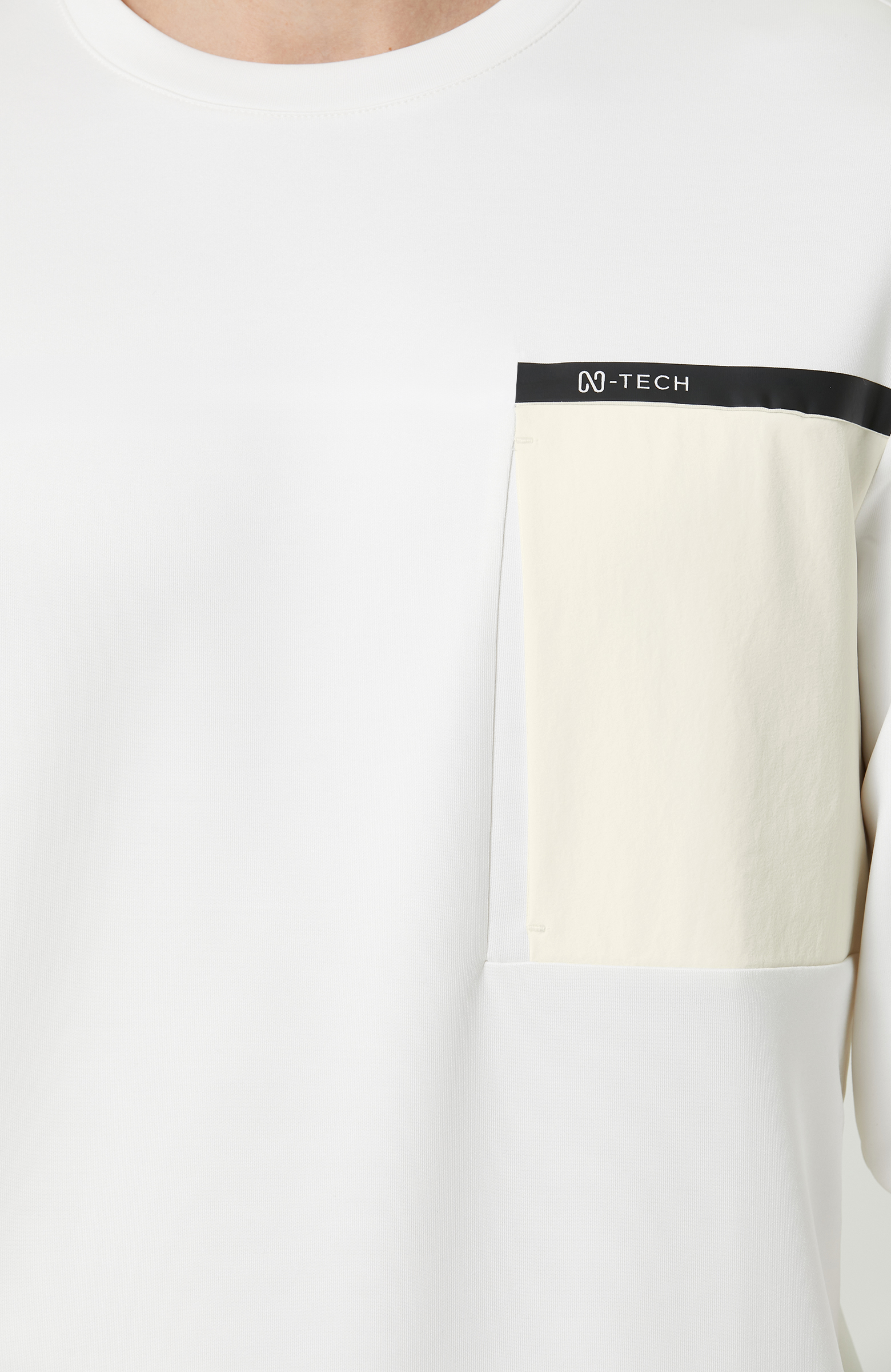 N-Tech Ekru Bisiklet Yaka Sweatshirt