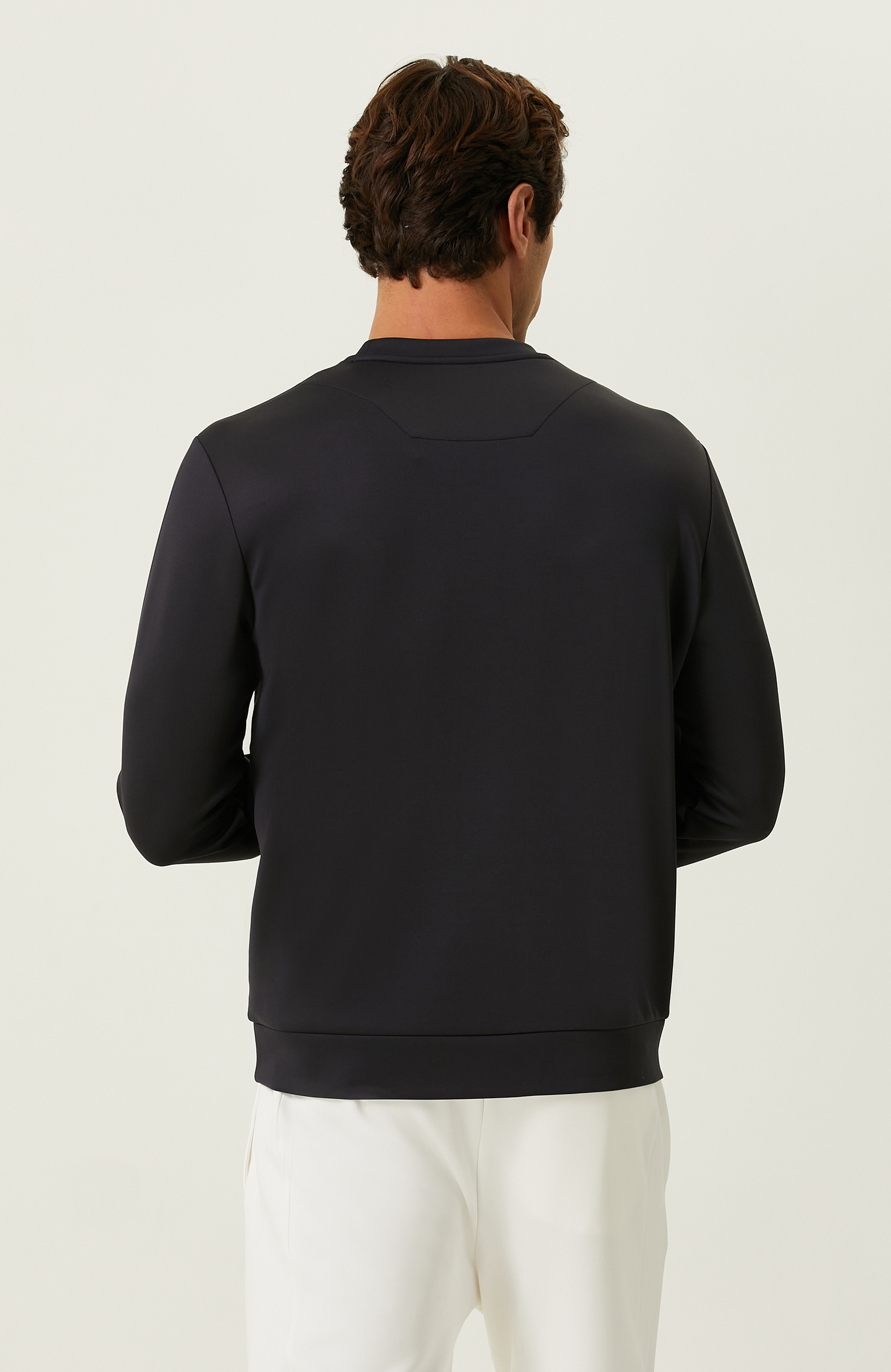 N-Tech Baskı Detaylı İndigo Sweatshirt_3