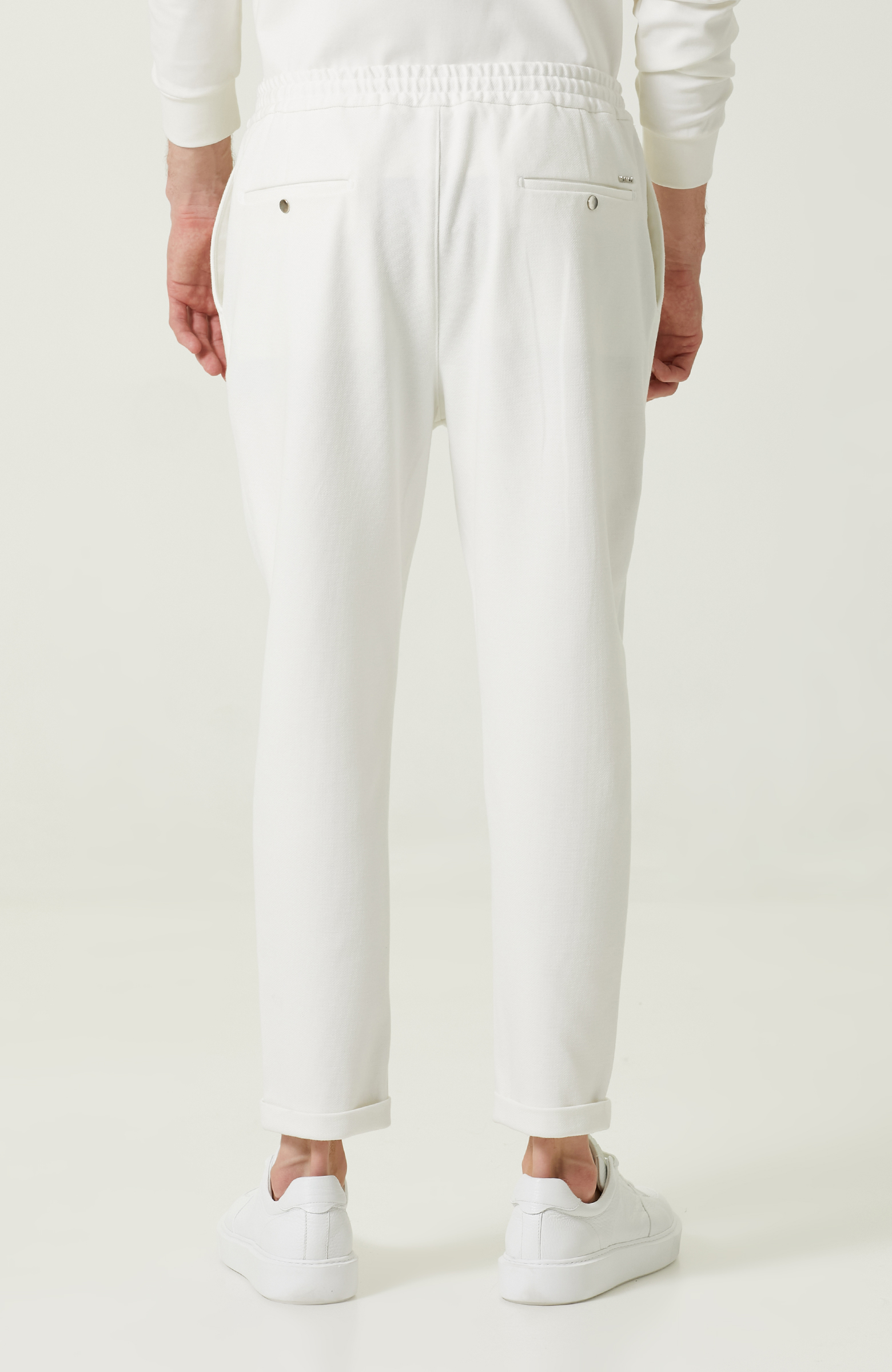 Duble Paça Bağcıklı Ekru Eşofman Altı