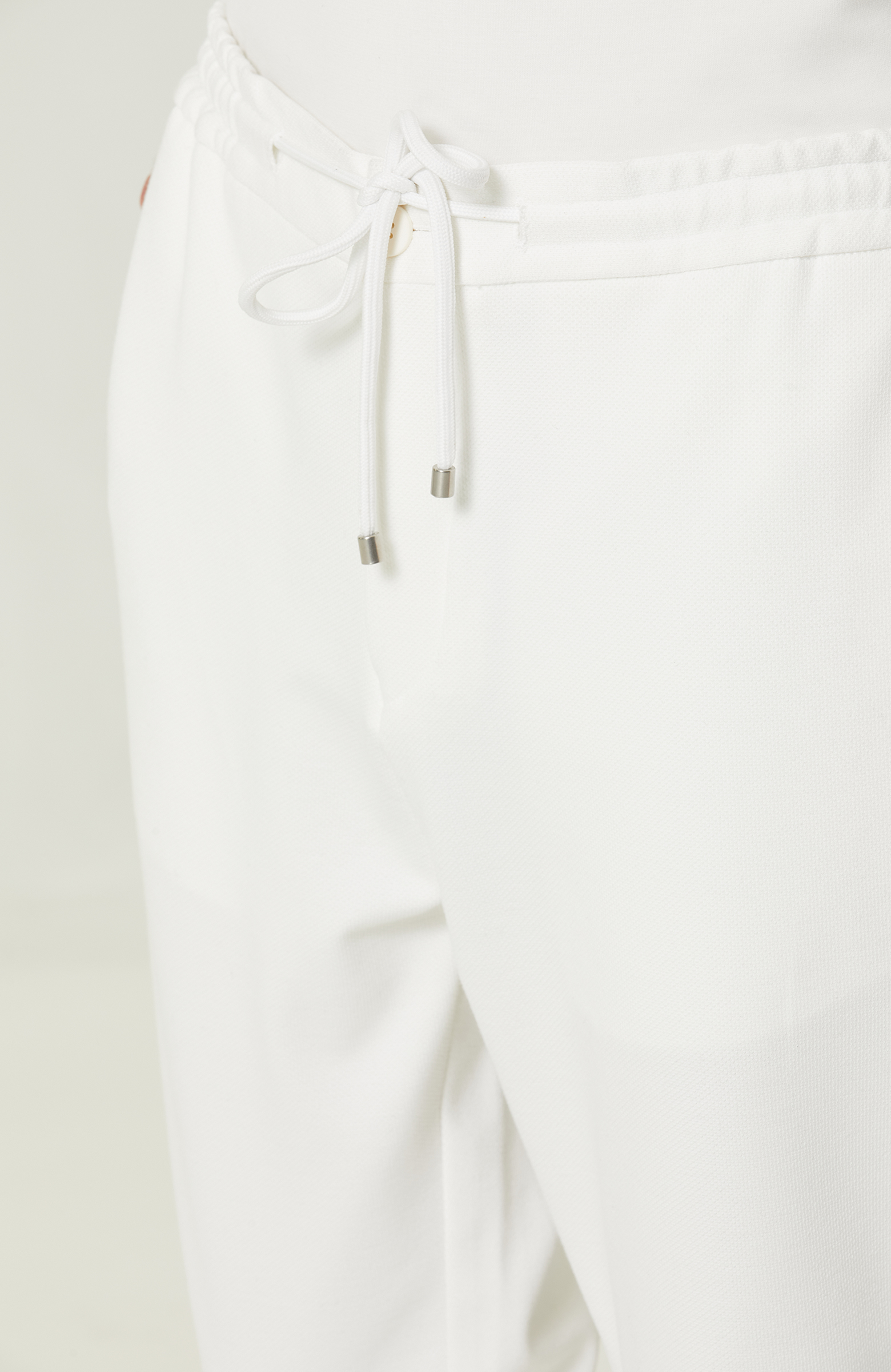 Duble Paça Bağcıklı Ekru Eşofman Altı