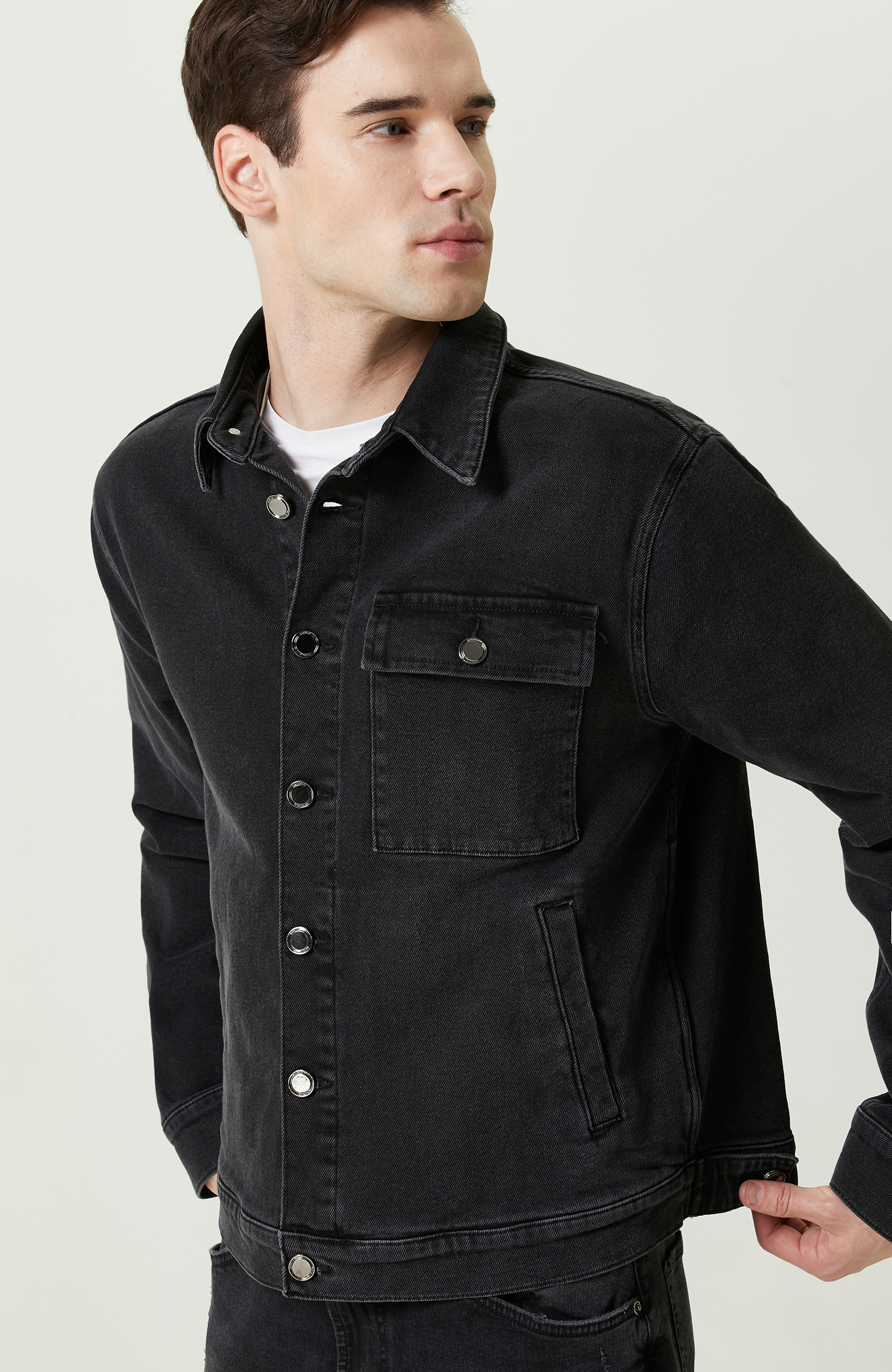 Yan Cepli Antrasit Denim Mont