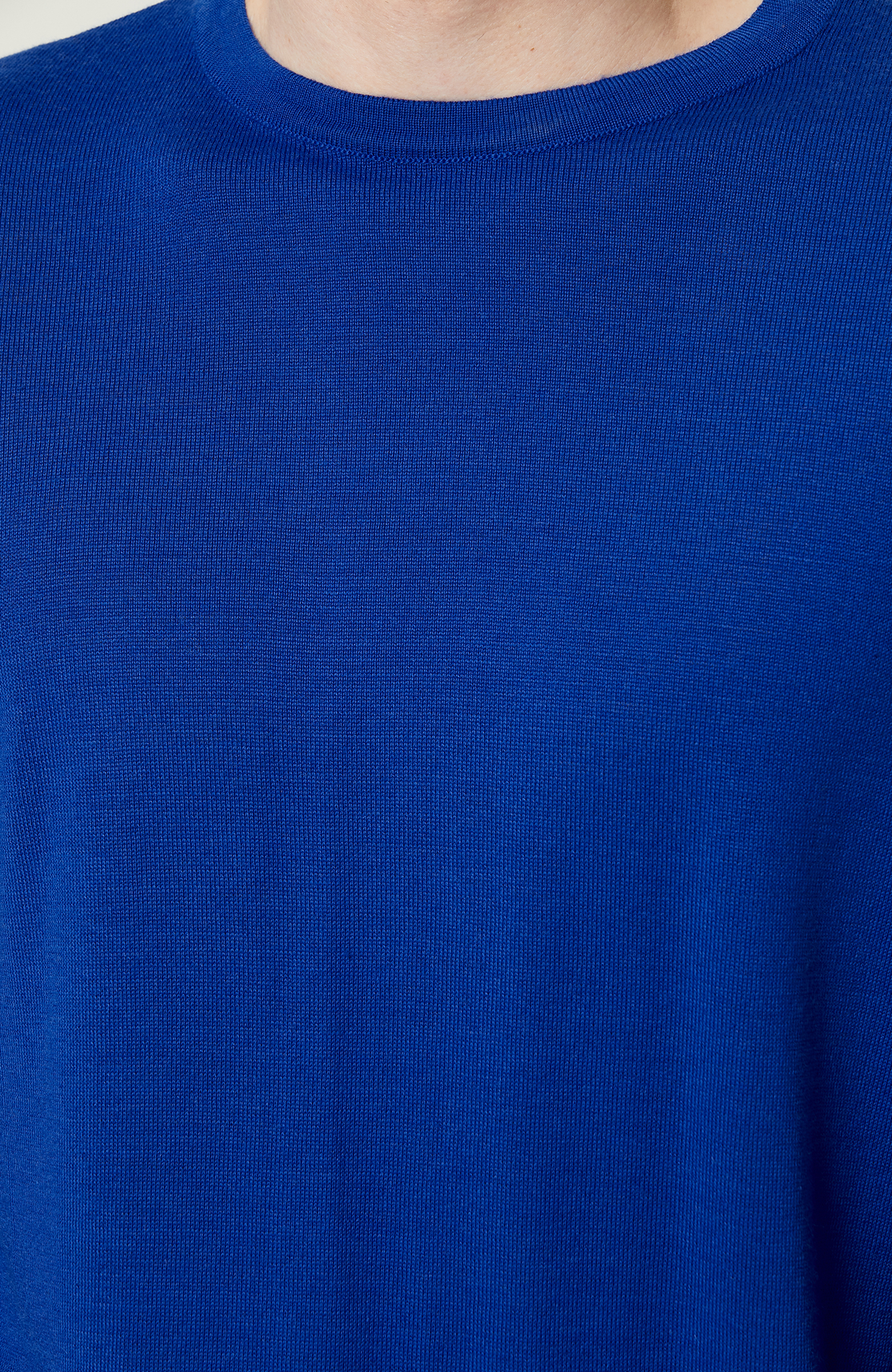 Bisiklet Yaka Saks Mavisi Triko Kazak