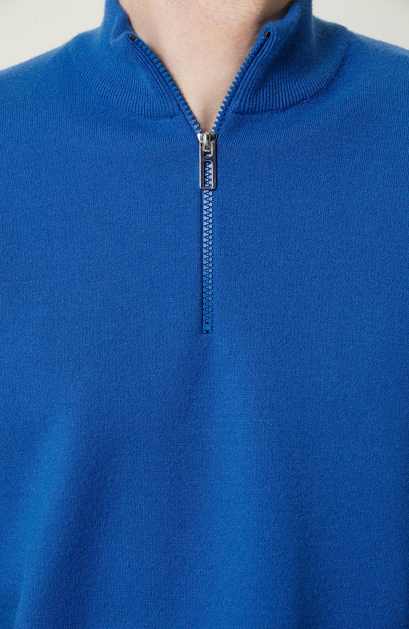 Saks Fermuarlı Triko Kazak