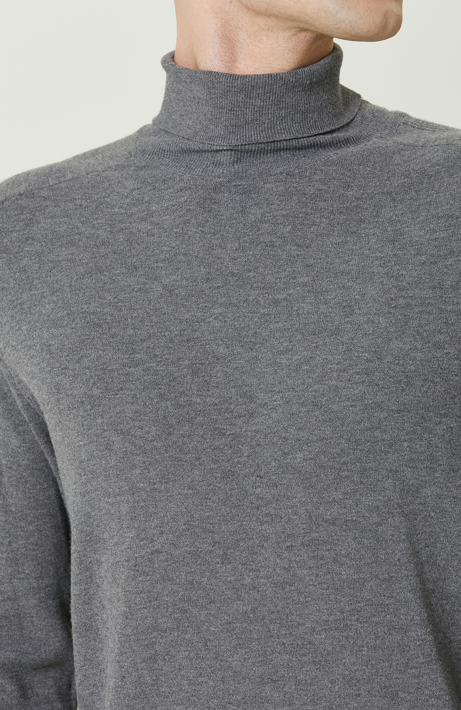 Gri Balıkçı Yaka Triko Kazak