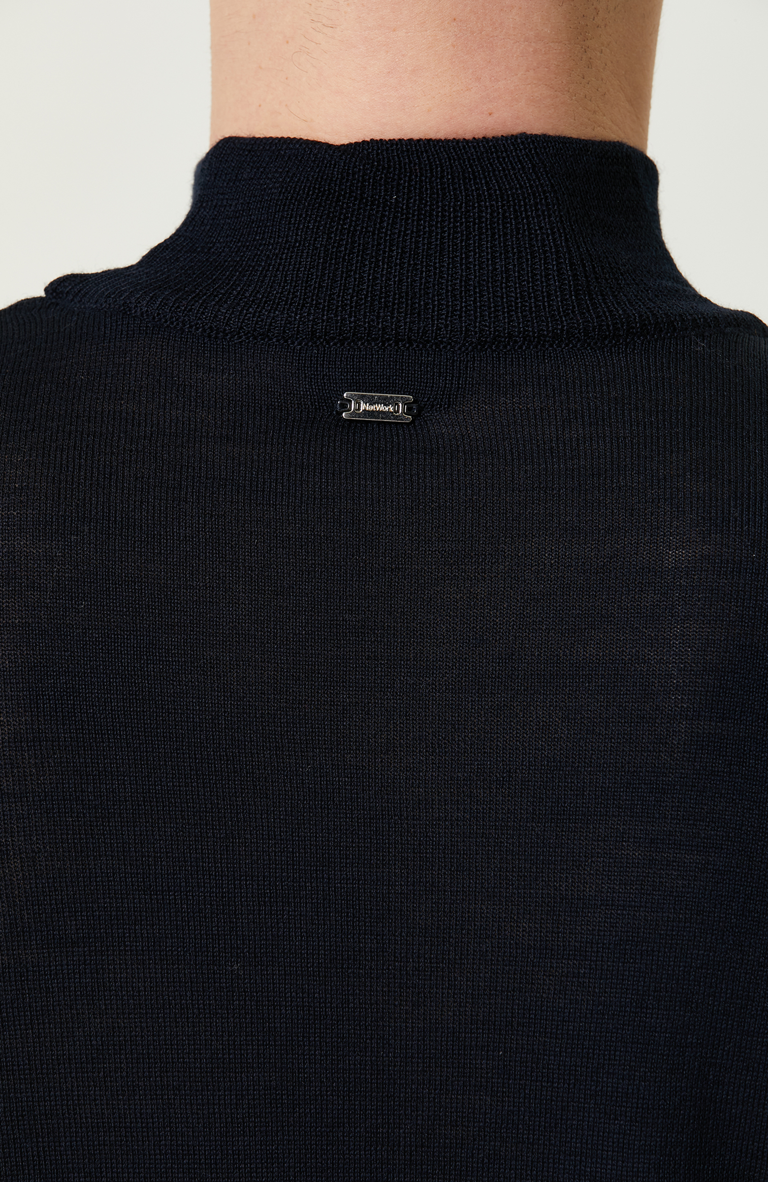 Yarım Balıkçı Yaka Lacivert Triko Kazak