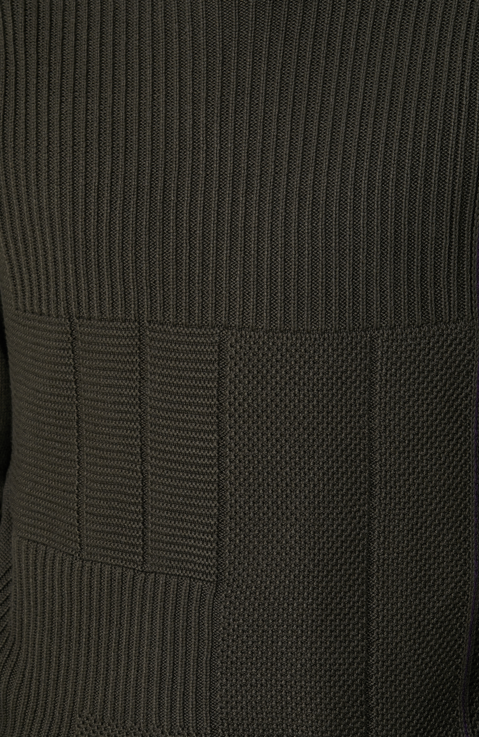 Örgü Detaylı Haki Triko Kazak