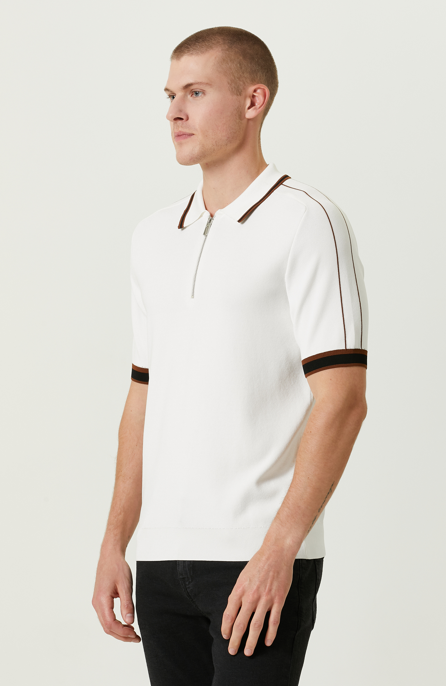 Ekru Polo Yaka Kazak