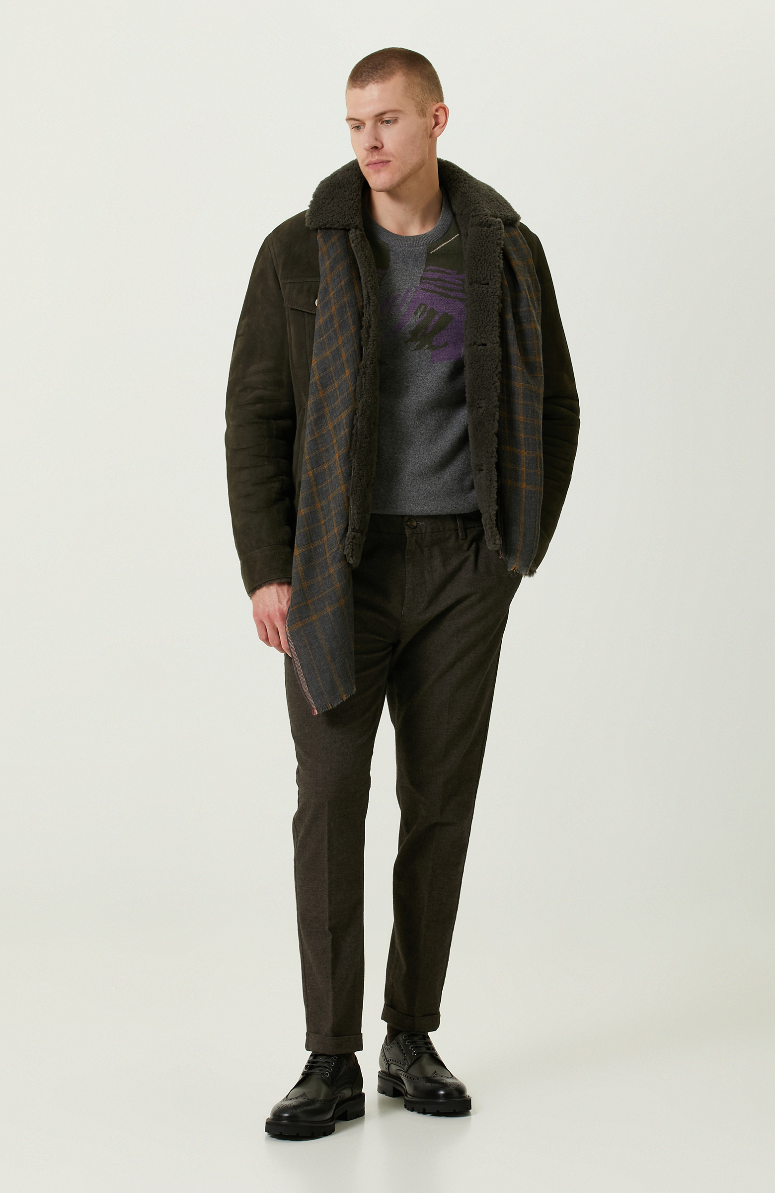 Yan Cepli Kahverengi Pantolon