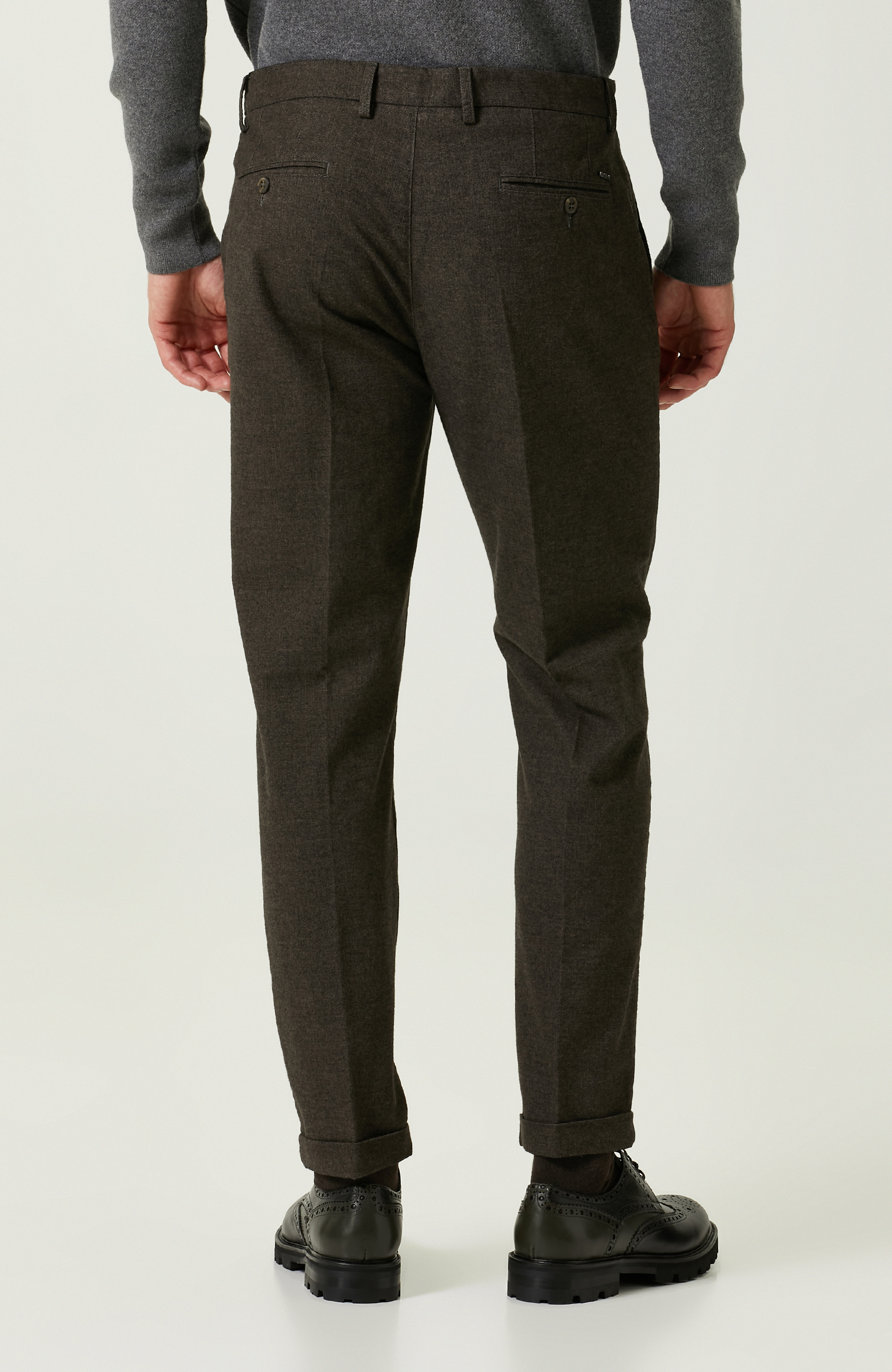 Yan Cepli Kahverengi Pantolon