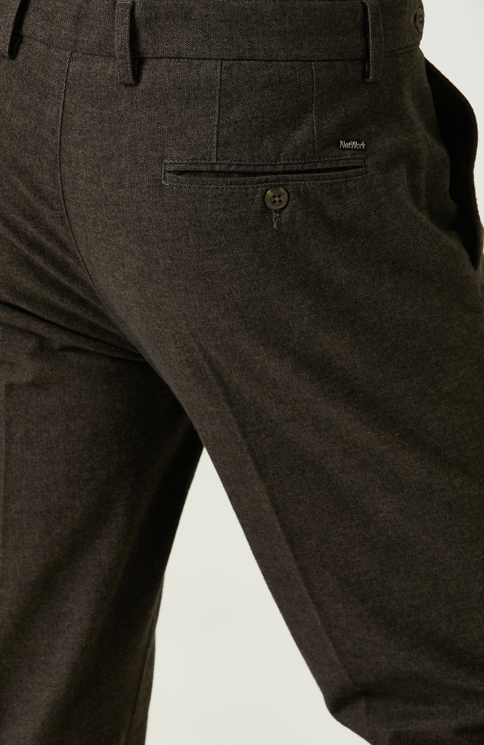 Yan Cepli Kahverengi Pantolon