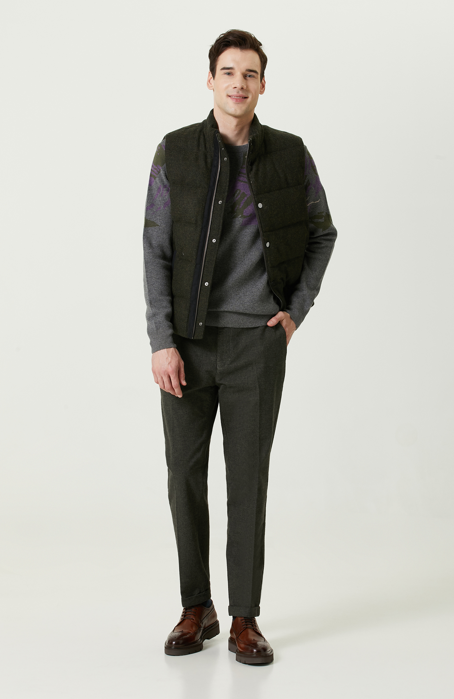 Yan Cepli Haki Pantolon