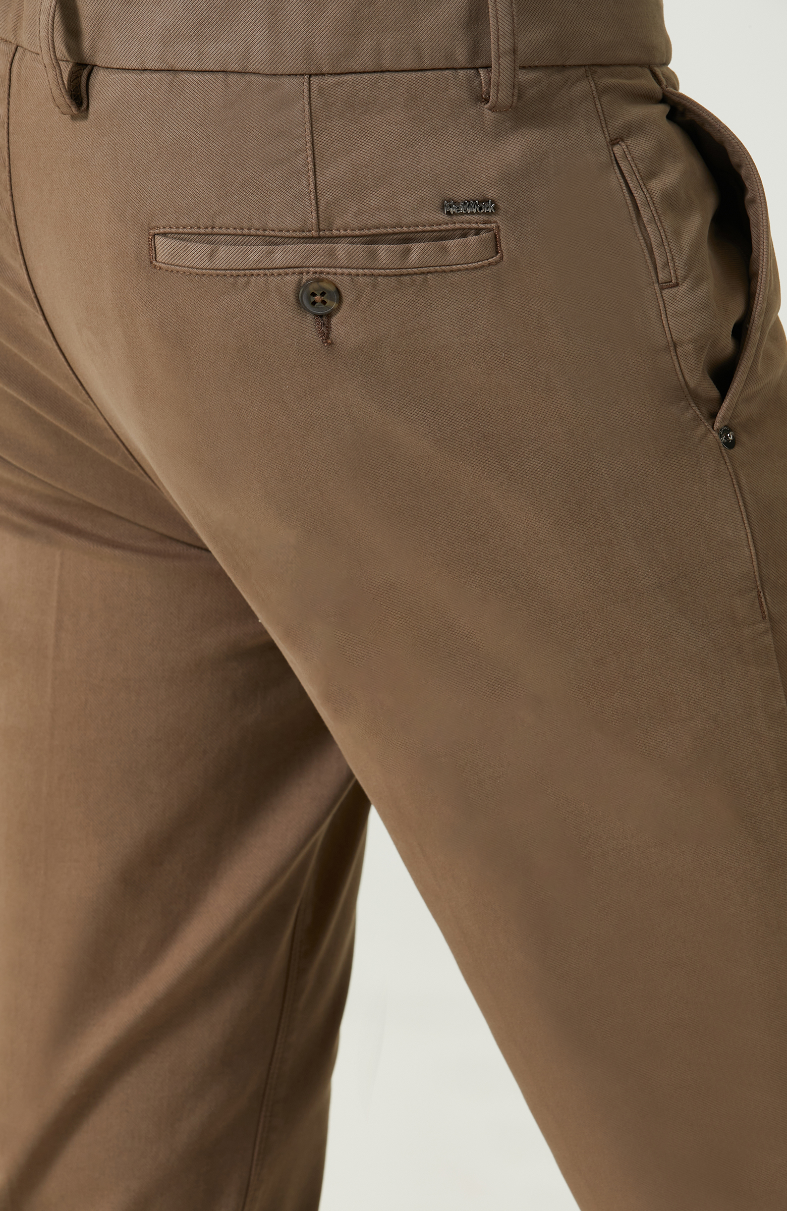 Vizon Yan Cepli Düz Paça Pantolon