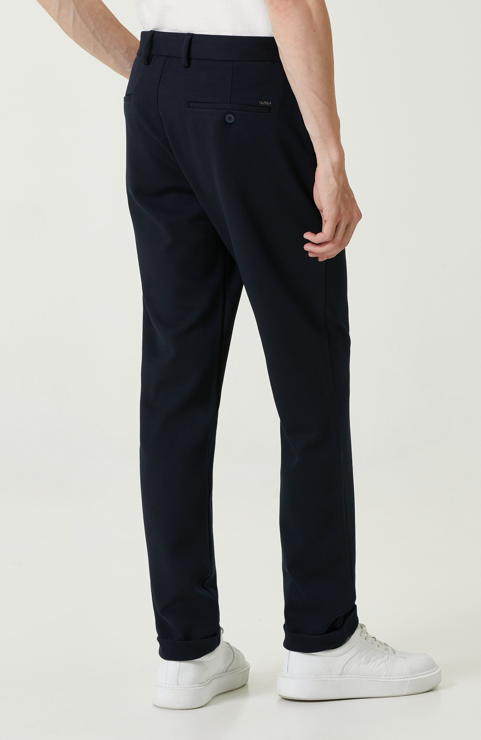 Lacivert Bağcıklı Örme Pantolon