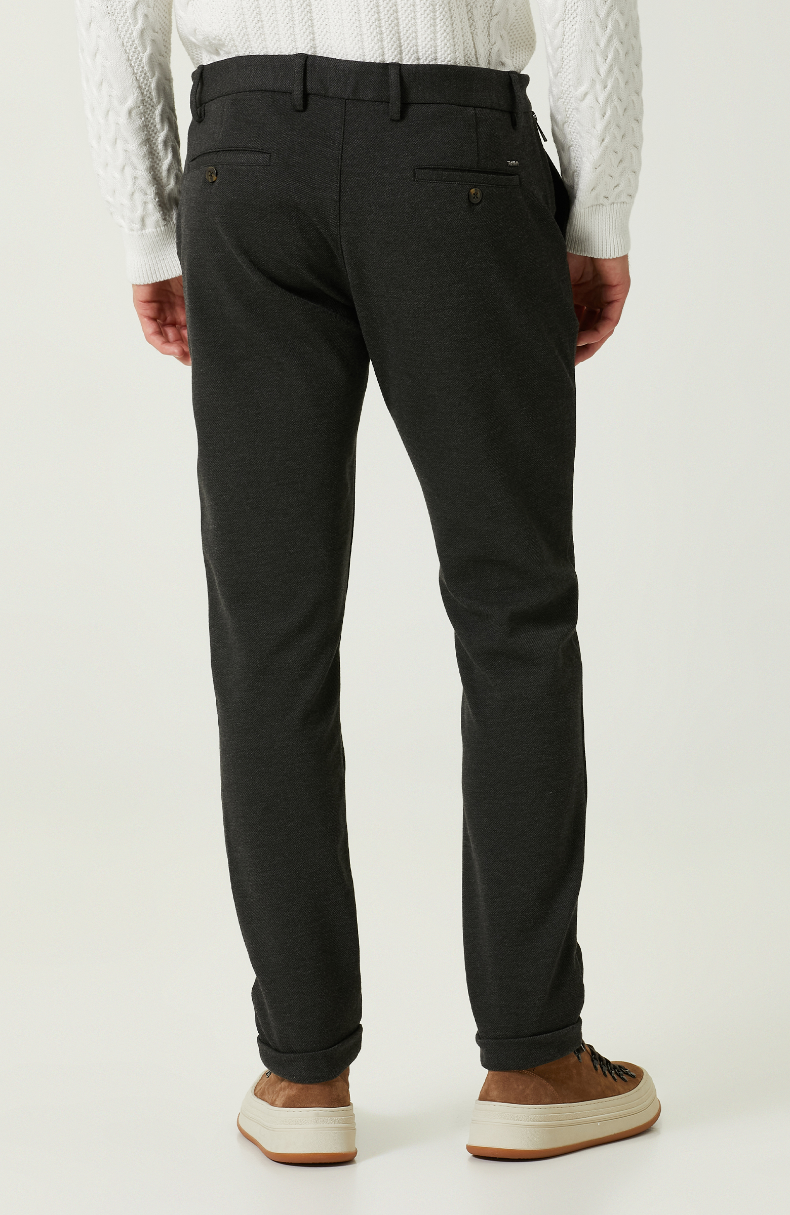 Örme Bağcıklı Antrasit Jogger Pantolon