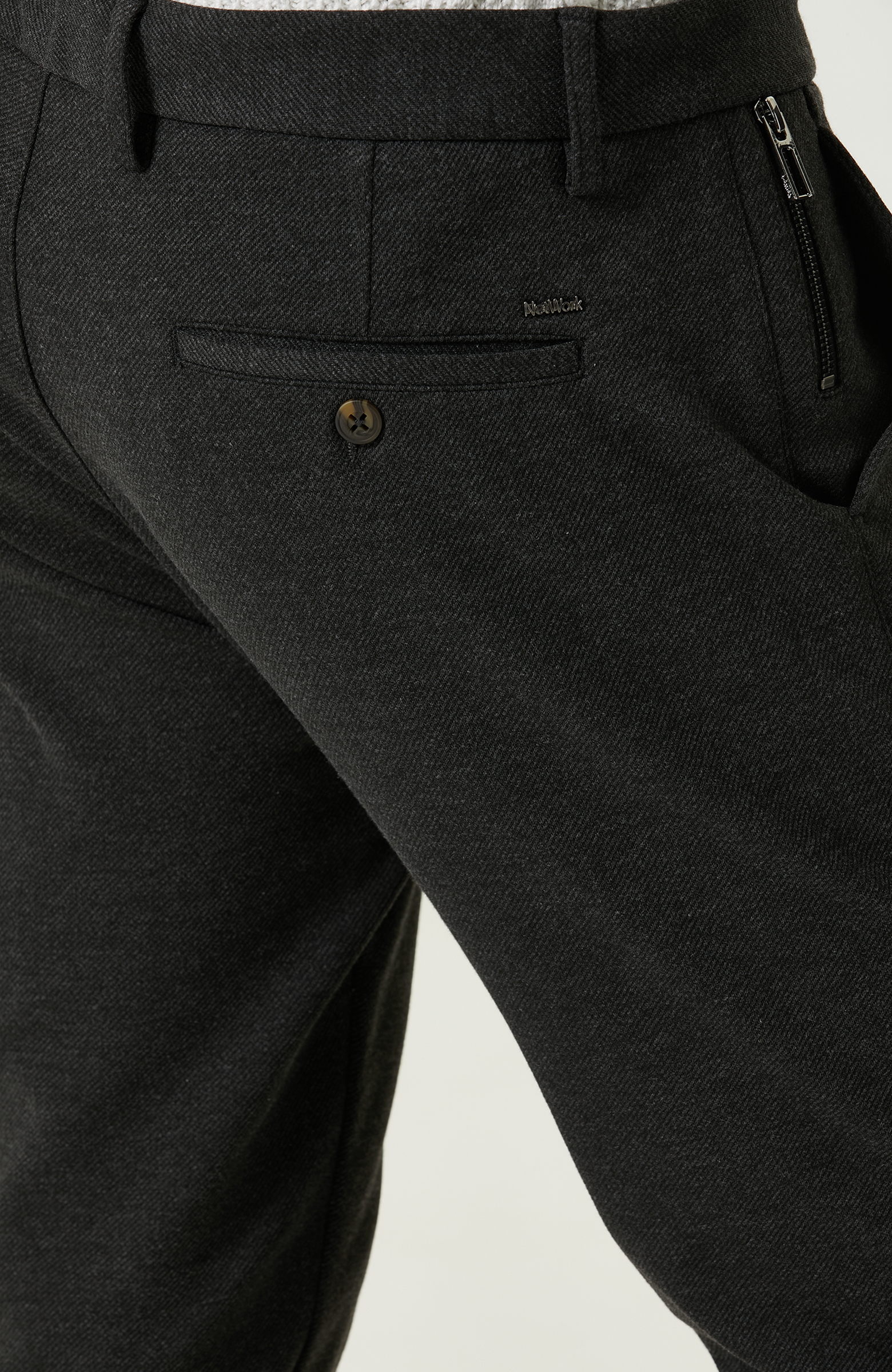 Örme Bağcıklı Antrasit Jogger Pantolon