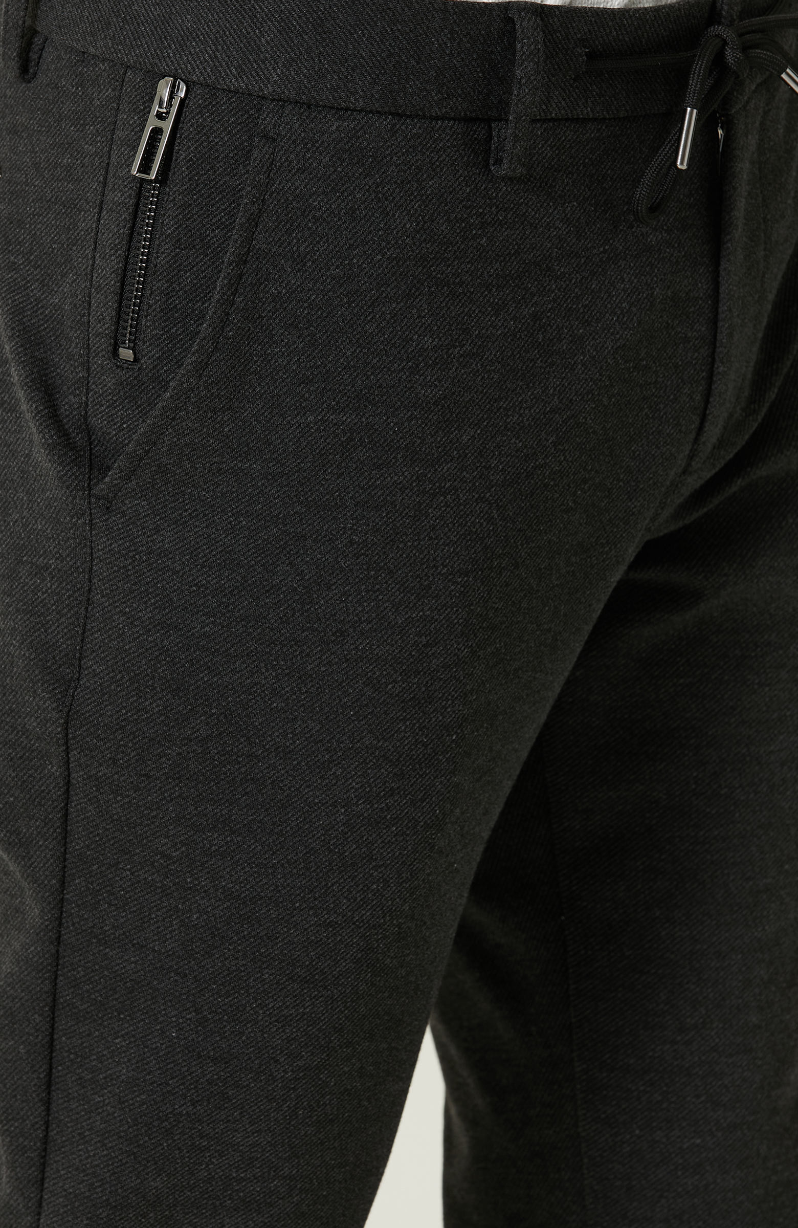 Örme Bağcıklı Antrasit Jogger Pantolon