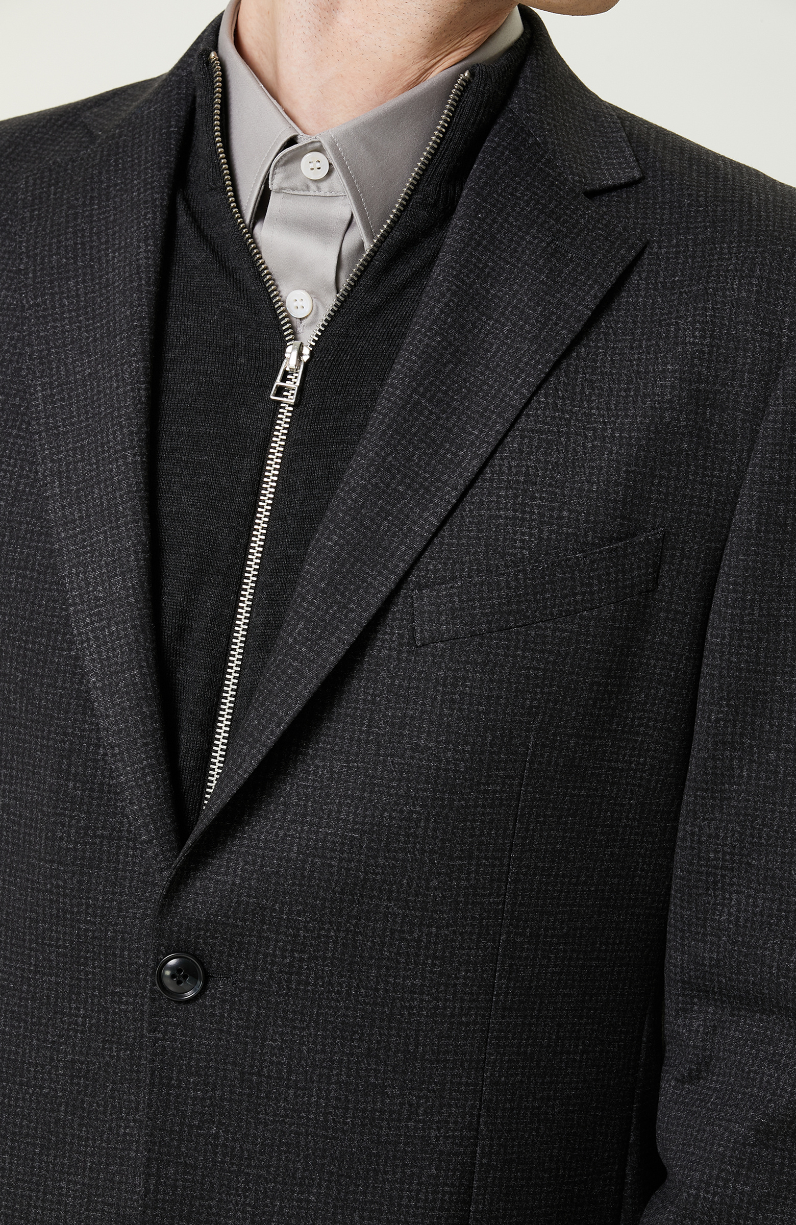 Desenli Antrasit Takım Elbise