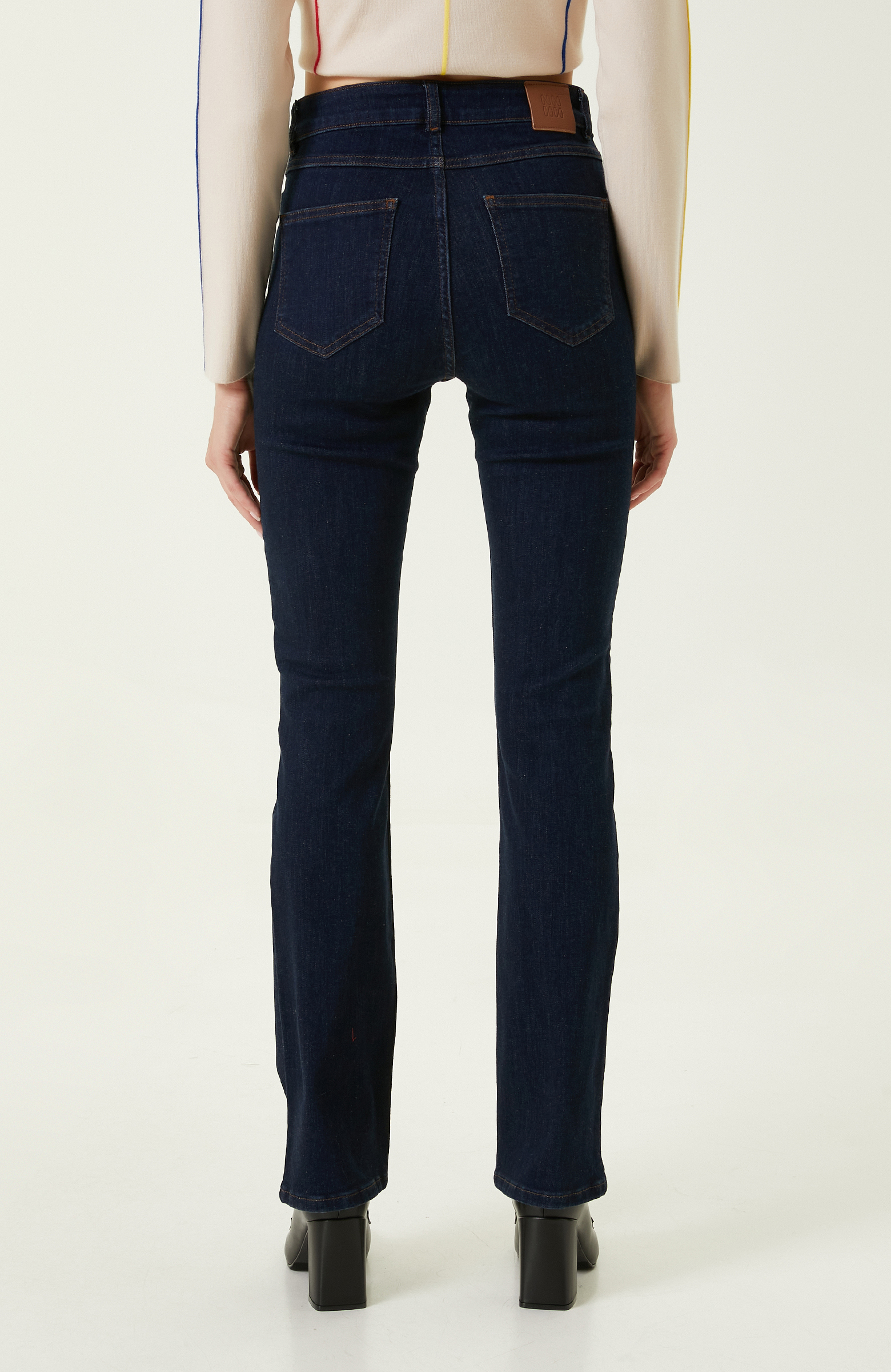 Indigo Mavi Yüksek Bel Pantolon