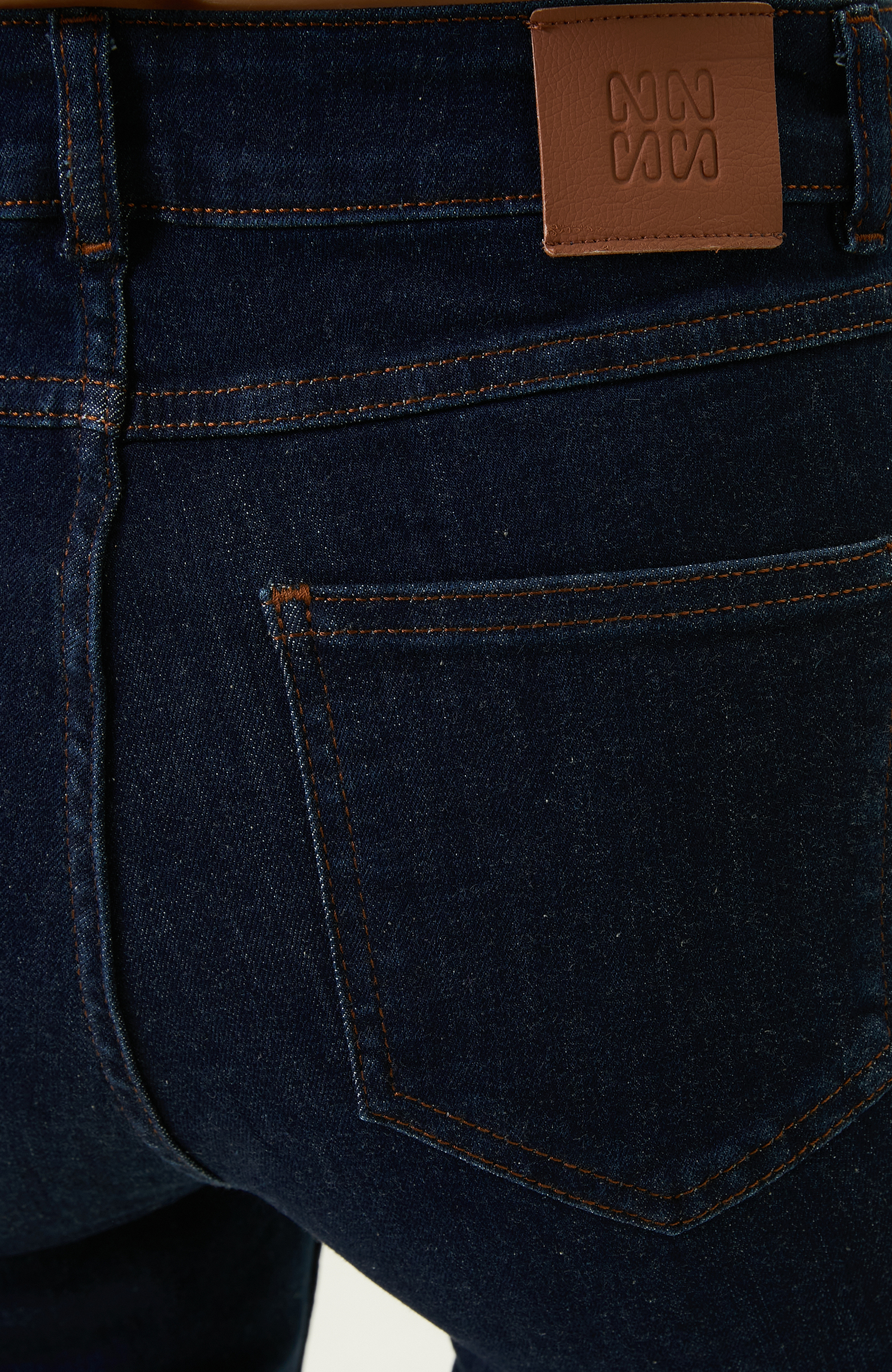 Indigo Mavi Yüksek Bel Pantolon