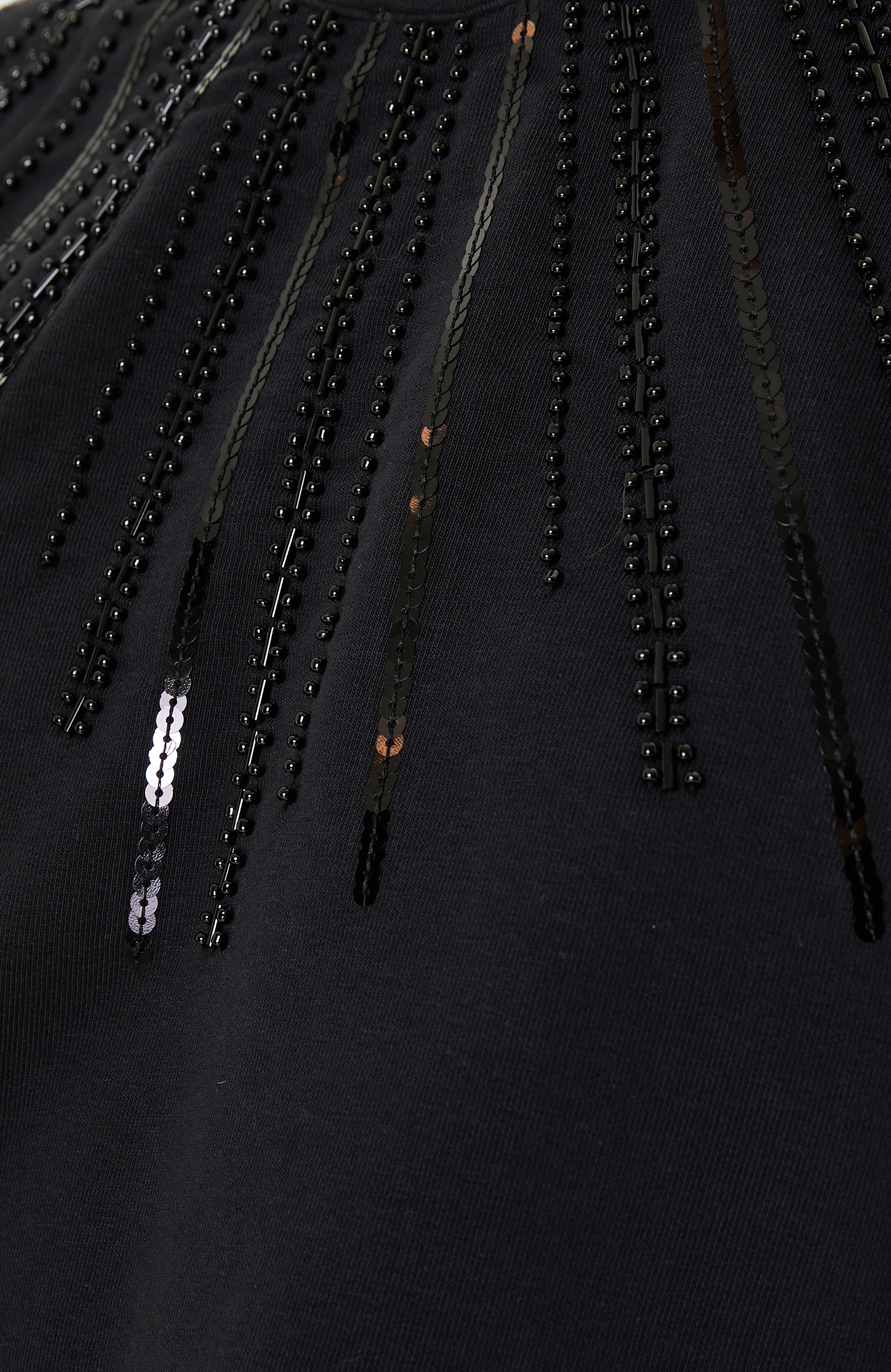 Siyah Bisiklet Yaka Penye Sweatshirt