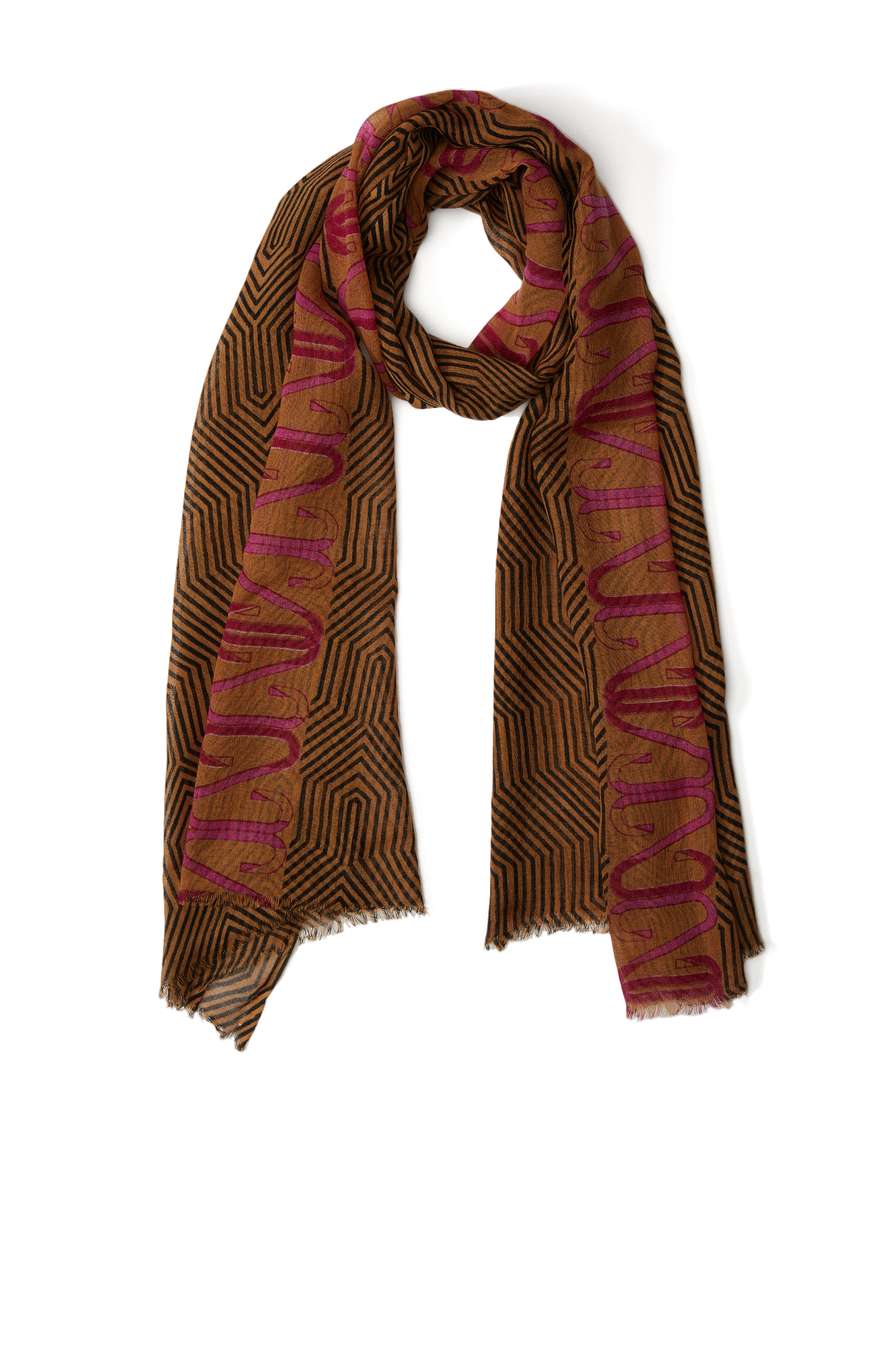 Kahverengi Kadın Yün Şal