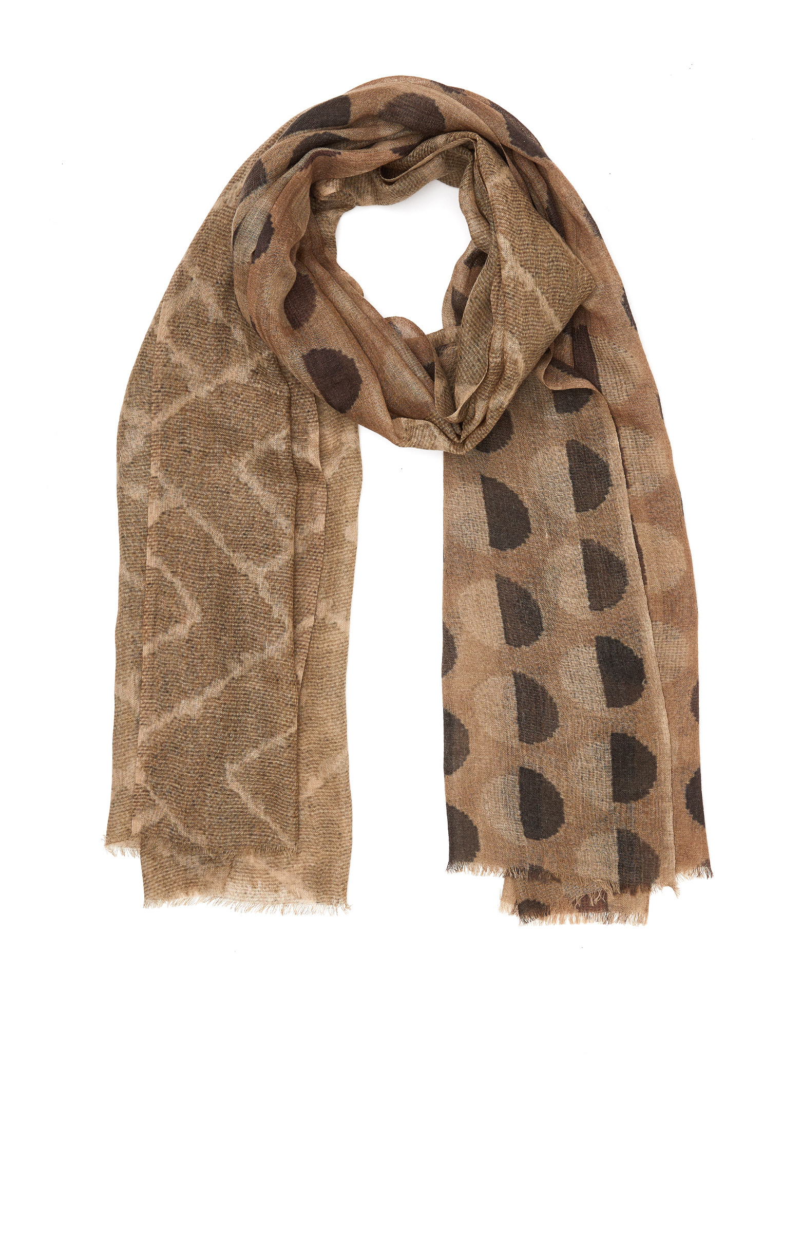 Kahverengi Desenli Erkek Yün Şal