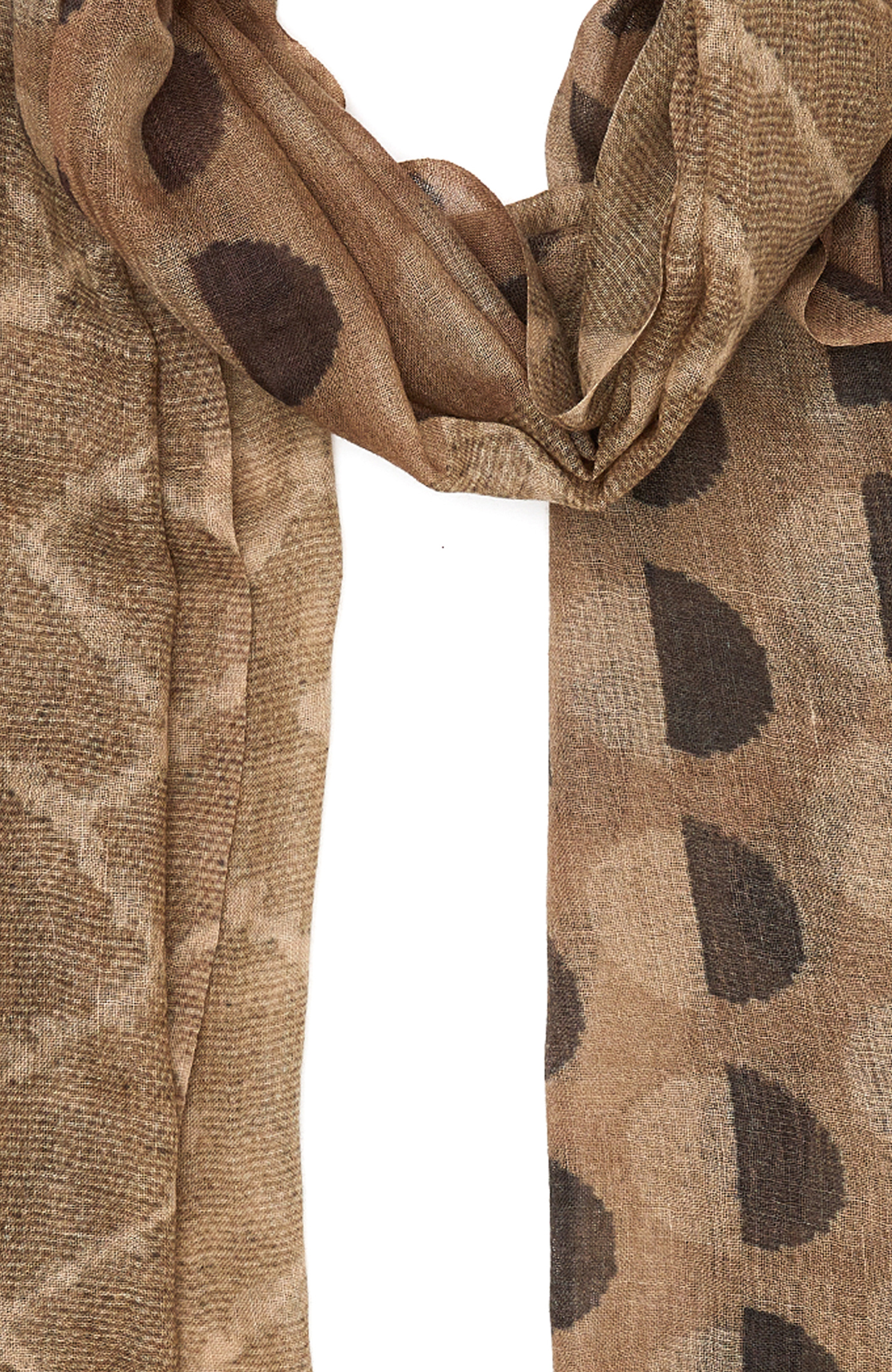 Kahverengi Desenli Erkek Yün Şal