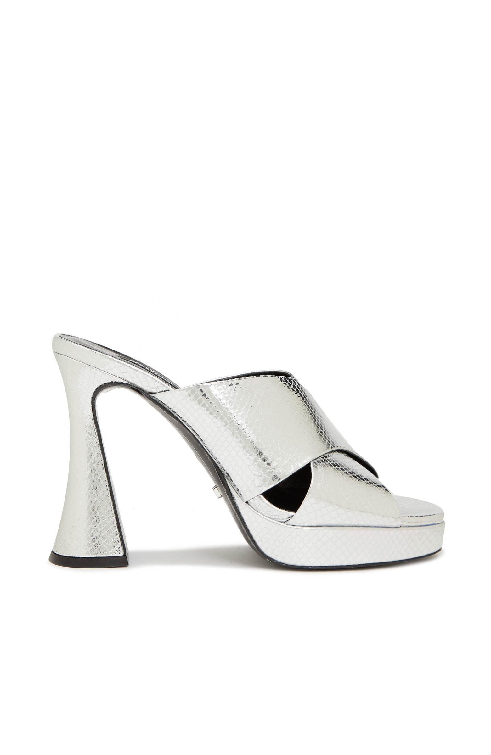 Gümüş Rengi Kadın Deri Terlik