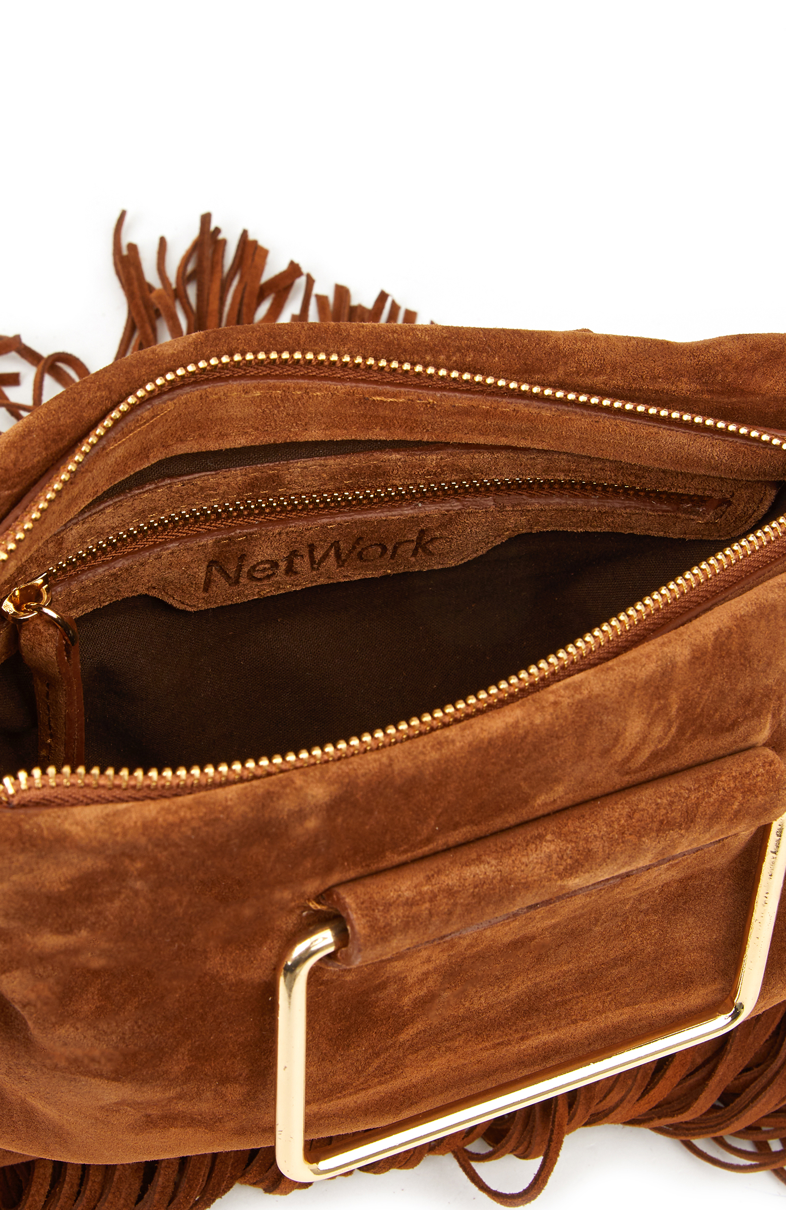 Taba Püsküllü Kadın Süet Çanta