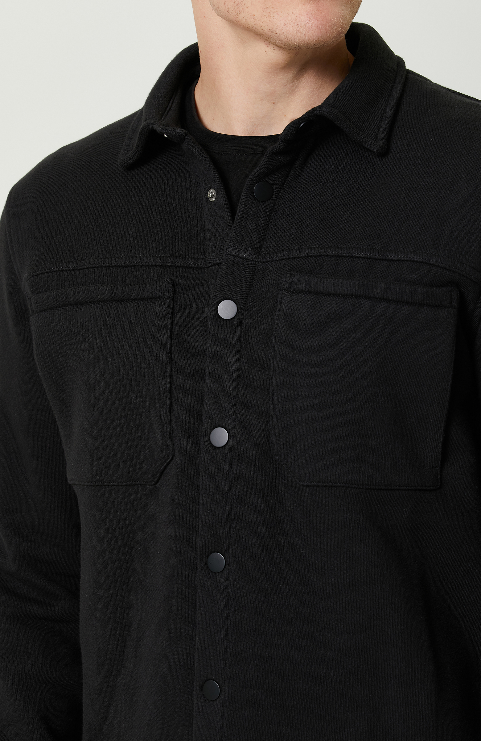 Pamuklu Siyah Örme Dış Gömlek