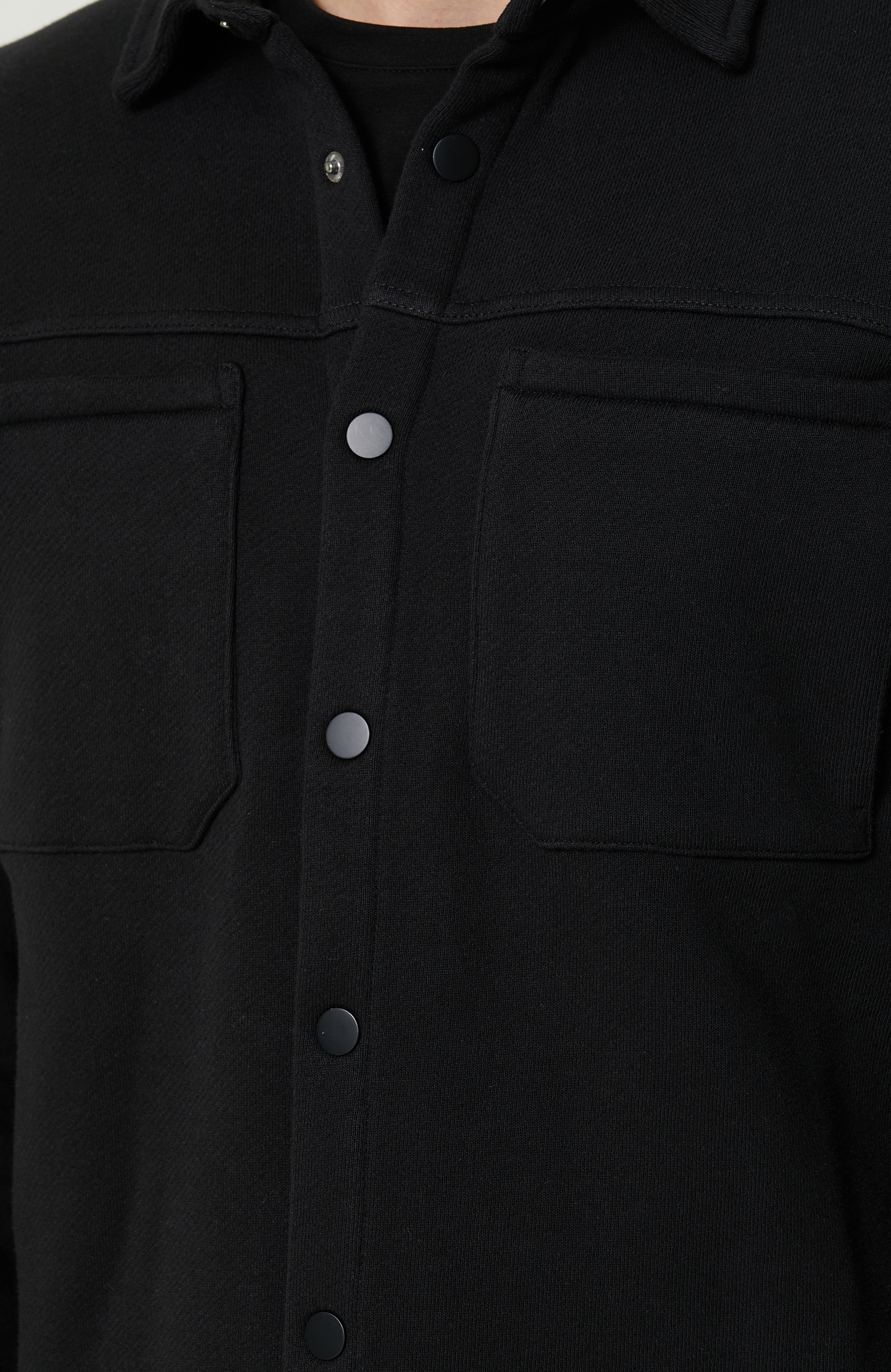 Pamuklu Siyah Örme Dış Gömlek