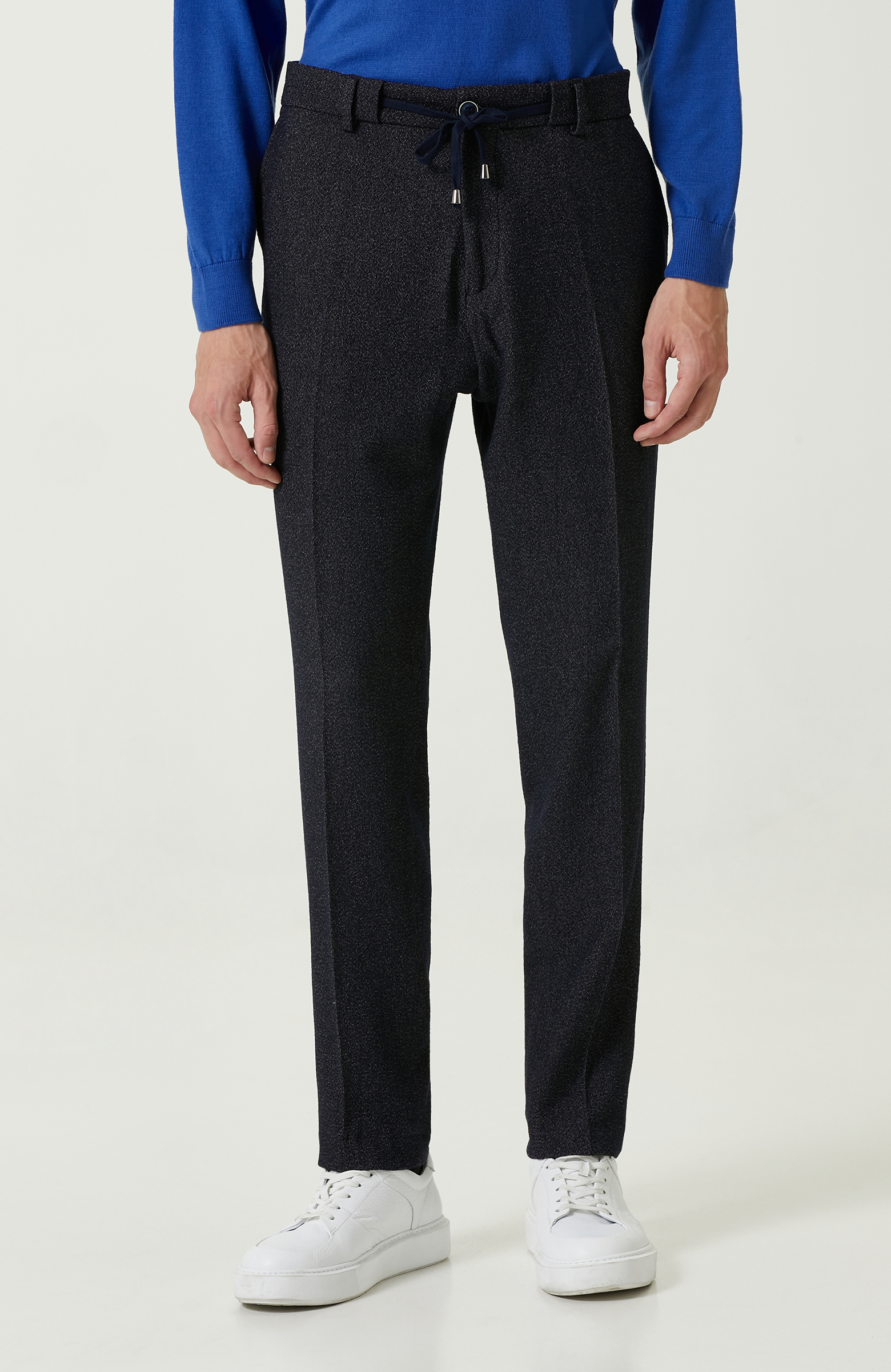 Lacivert Gofreli Örme Pantolon