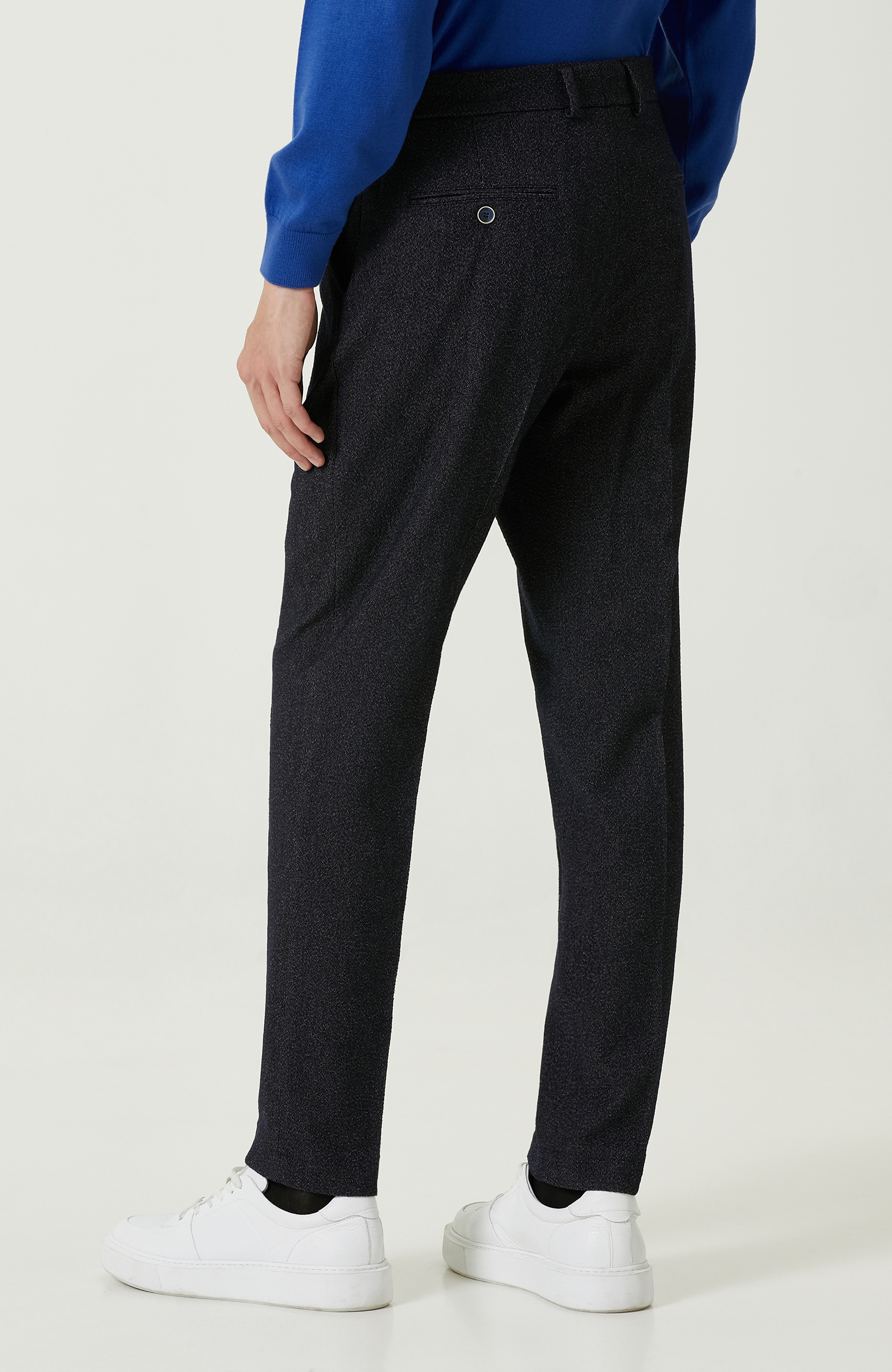 Lacivert Gofreli Örme Pantolon