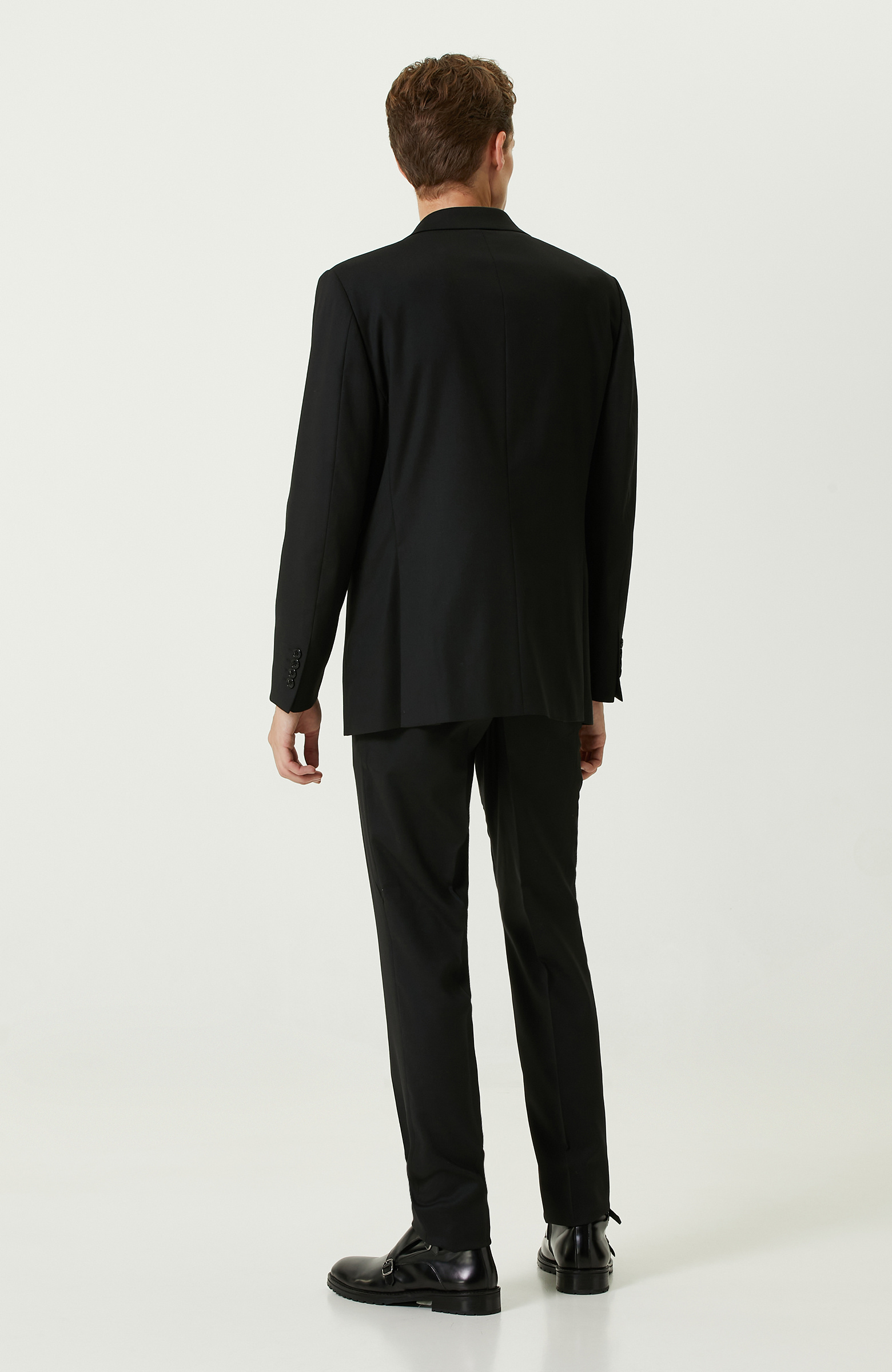 Yün Karışımlı Siyah Takım Elbise