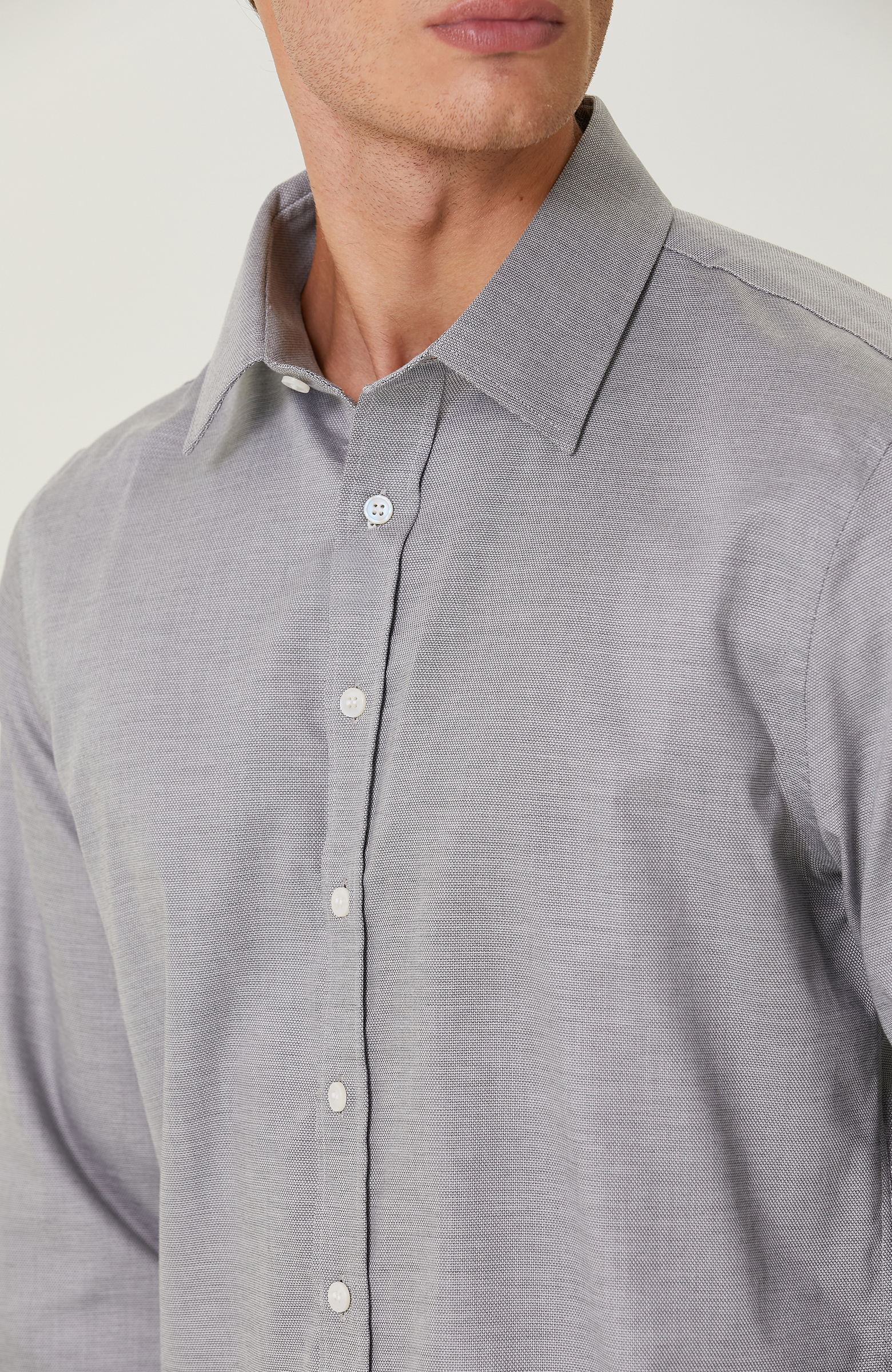 Non-Iron Pamuklu Siyah Armürlü Gömlek