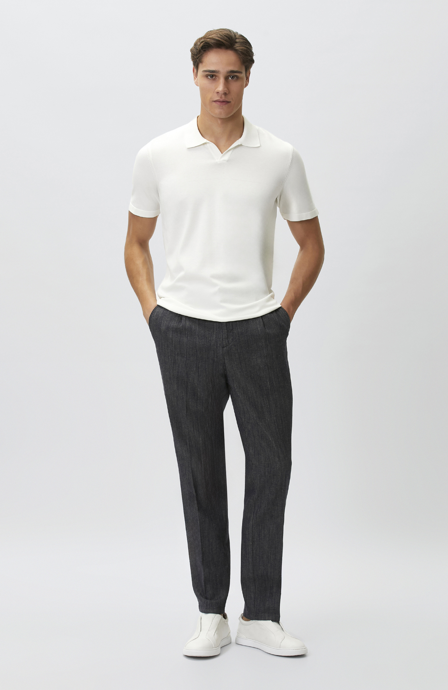 Navy Blue Casual Pants