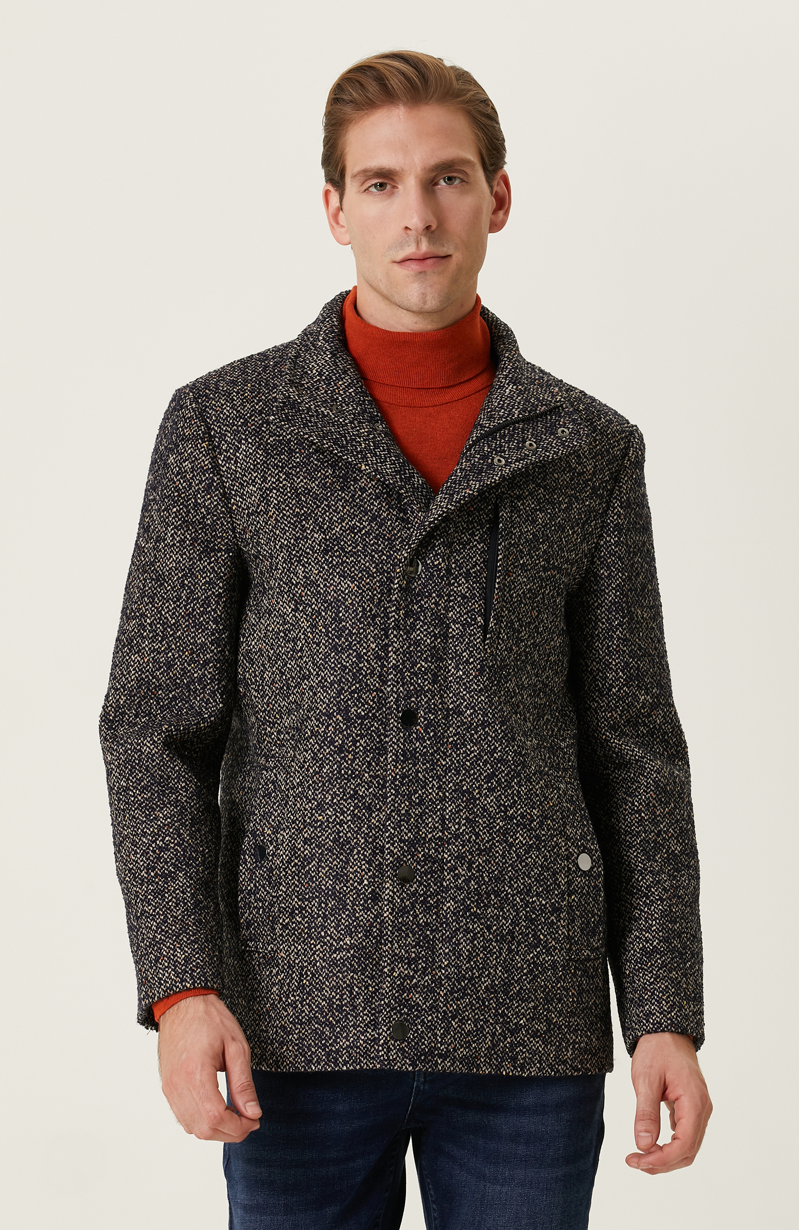 Lacivert Desenli Kaban